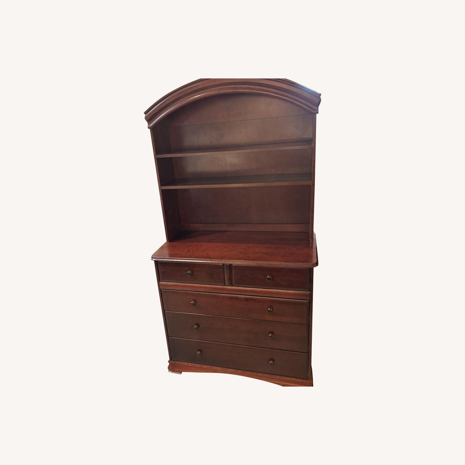 Solid Wood 4-Drawer w Hutch Dresser - image-0