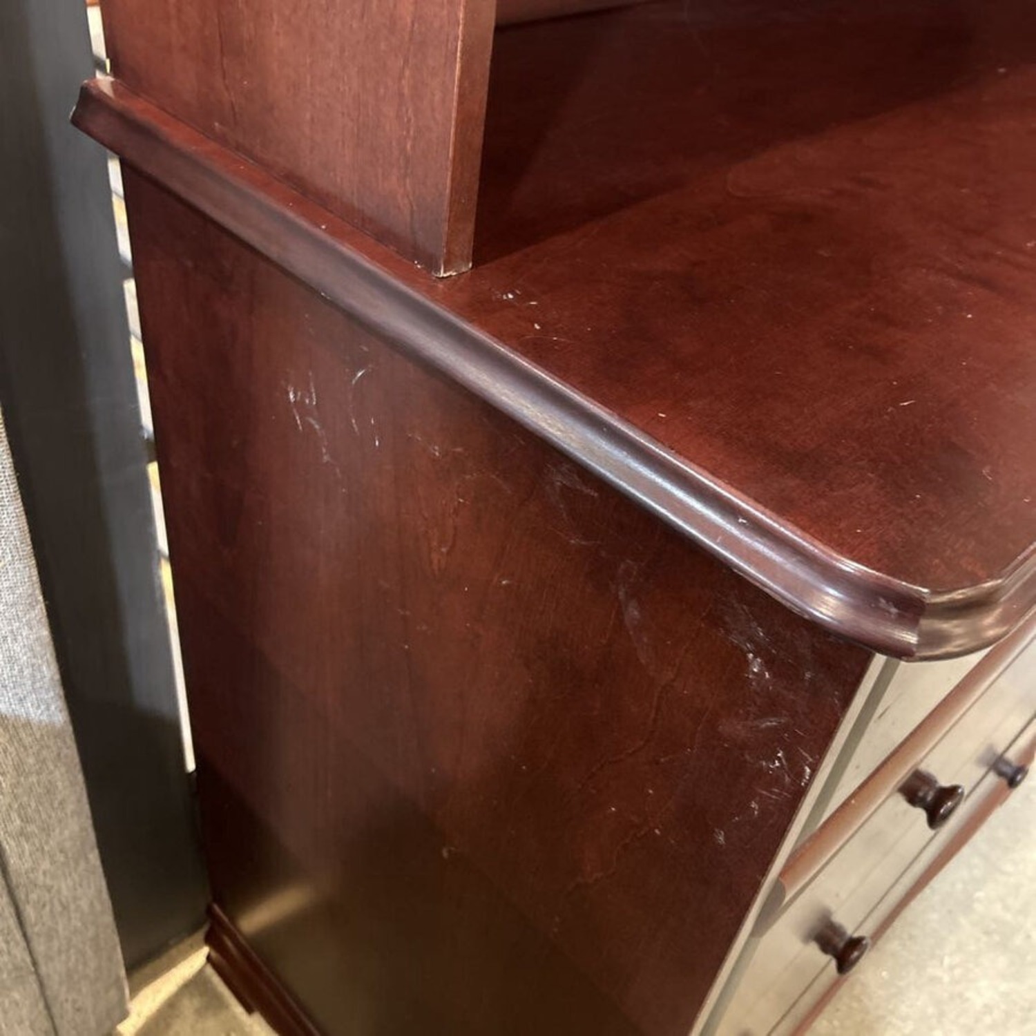 Solid Wood 4-Drawer w Hutch Dresser - image-3