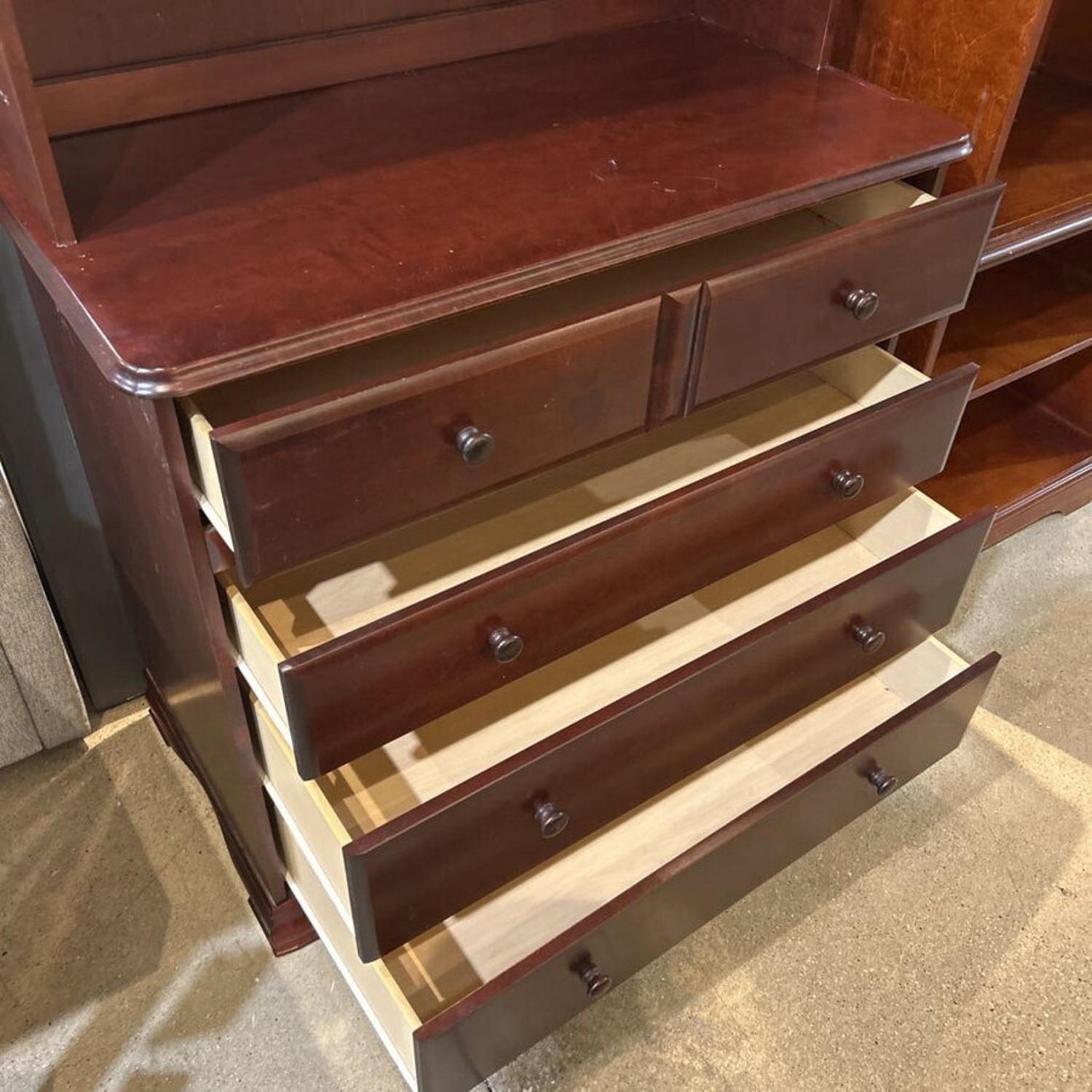 Solid Wood 4-Drawer w Hutch Dresser - image-5