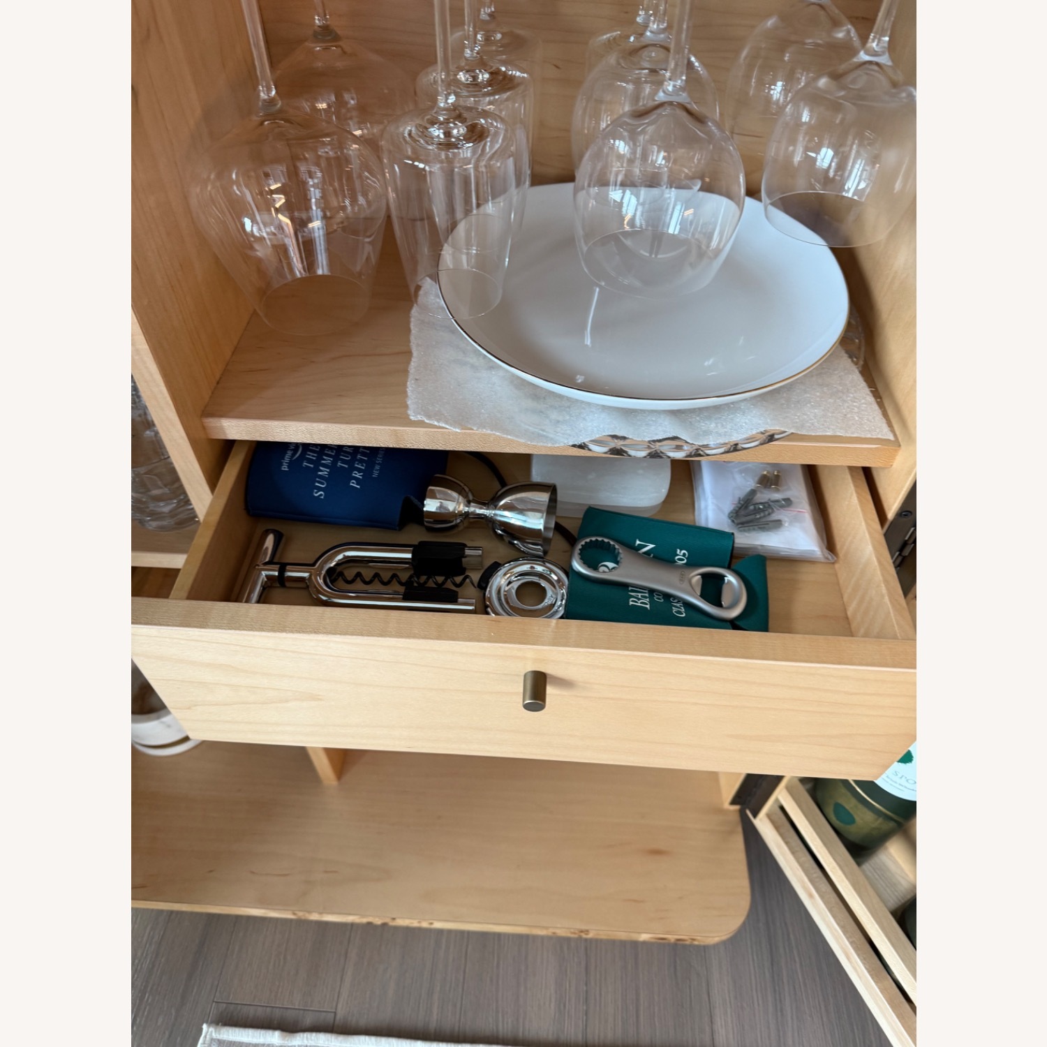 Mota Natural Burl Wood Bar Cabinet - image-3