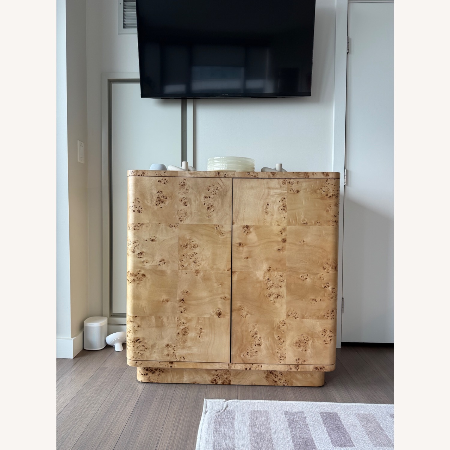 Mota Natural Burl Wood Bar Cabinet - image-1