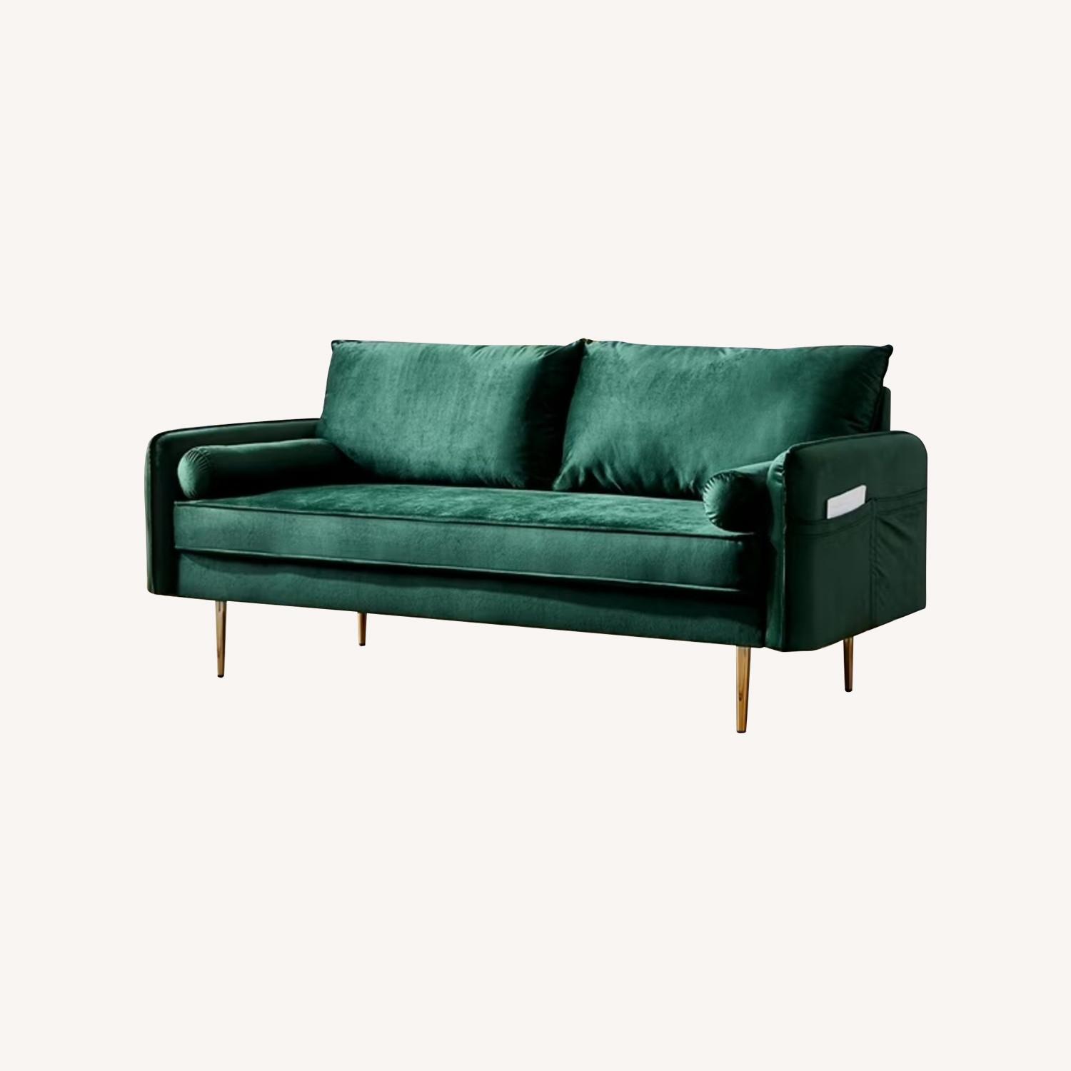 Green Micro Suede Sofa - image-0