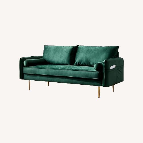 Used Green Micro Suede Sofa for sale on AptDeco