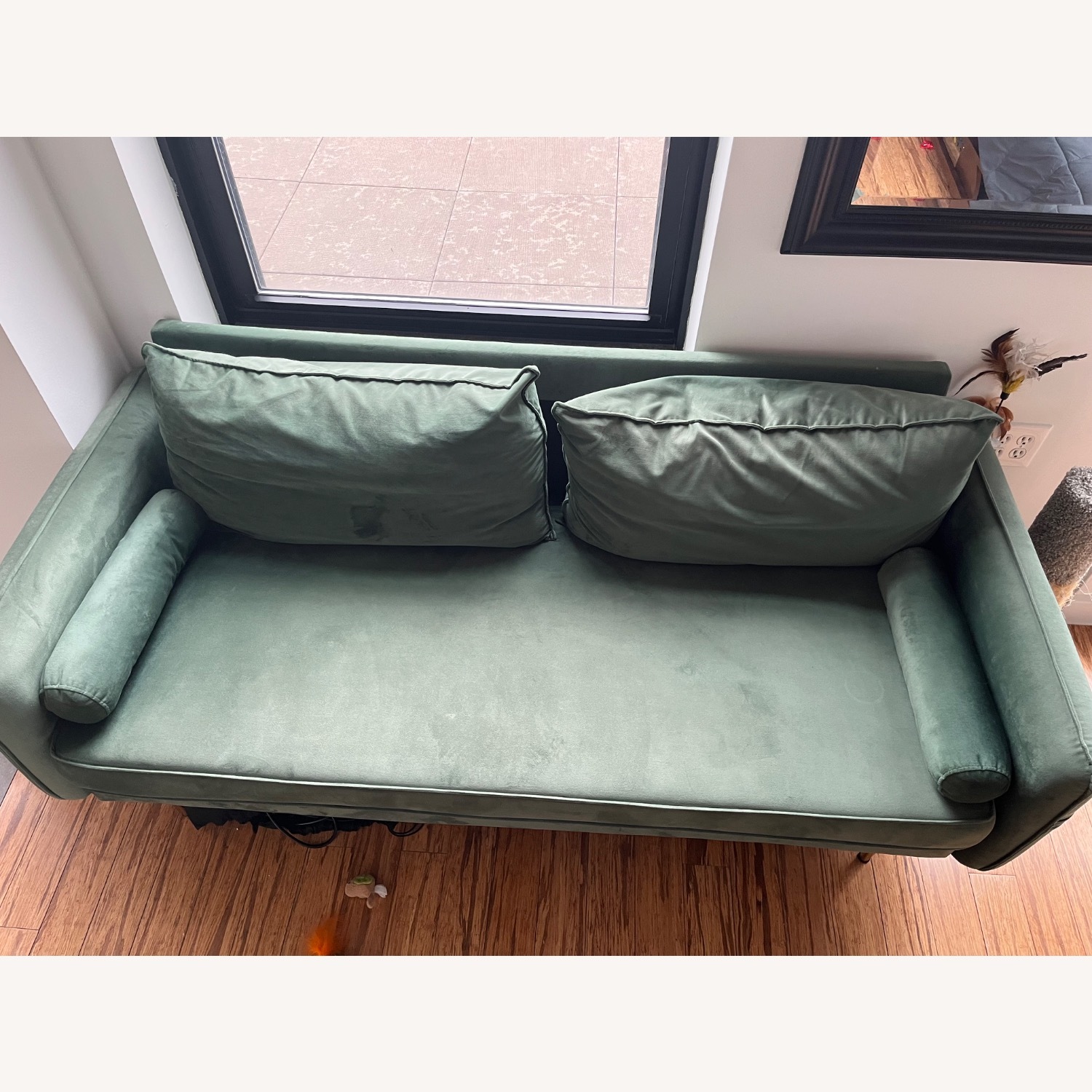 Green Micro Suede Sofa - image-2