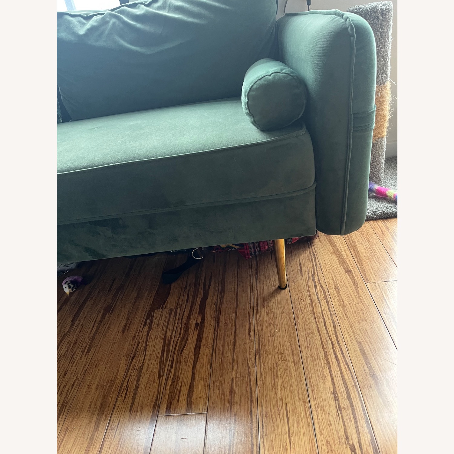 Green Micro Suede Sofa - image-4