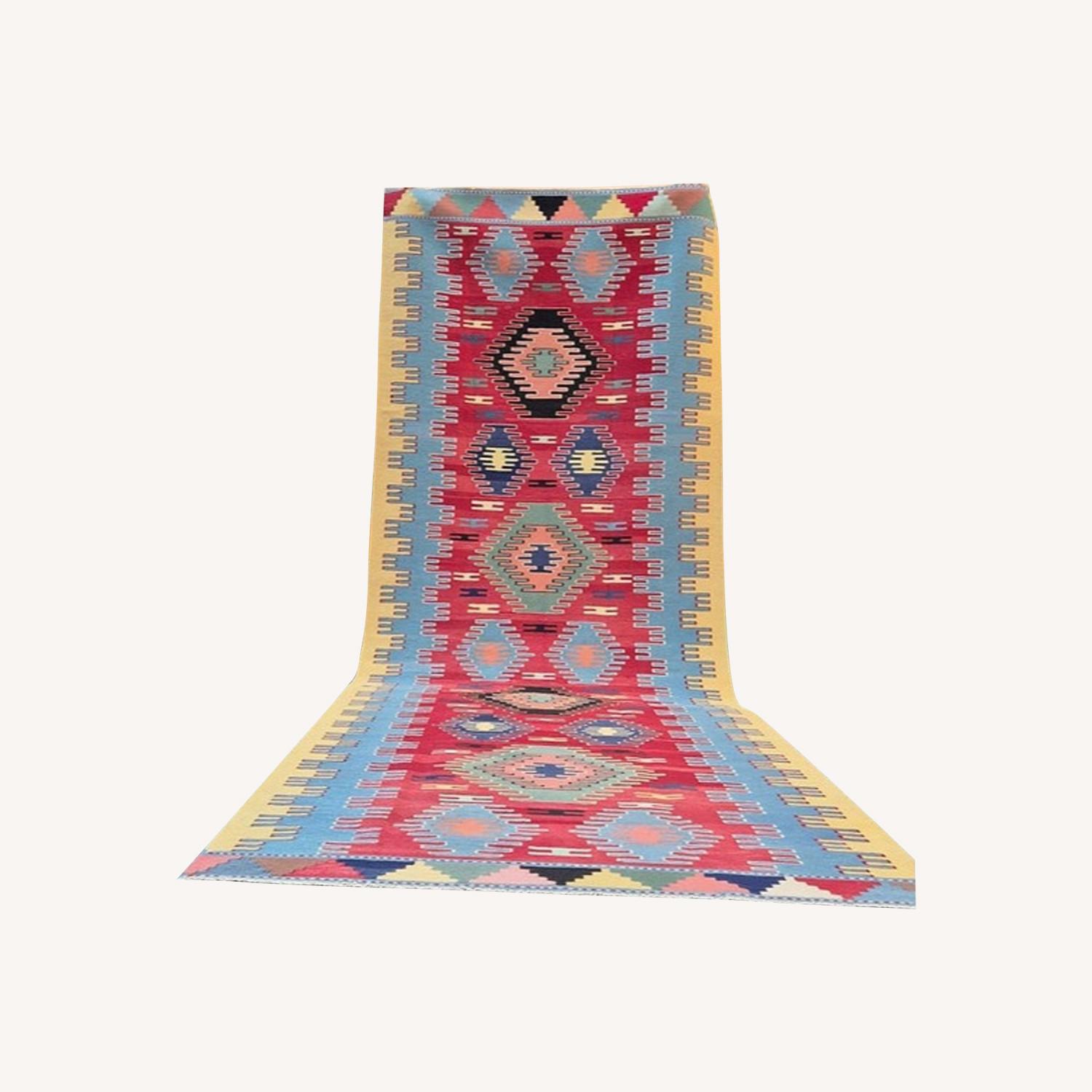 Contemporary Handwoven Oushak Runner Butter Yellow - image-0