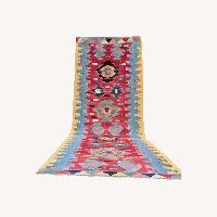 Contemporary Handwoven Oushak Runner Butter Yellow