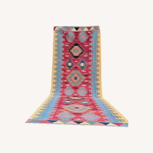 Used Contemporary Handwoven Oushak Runner Butter Yellow for sale on AptDeco