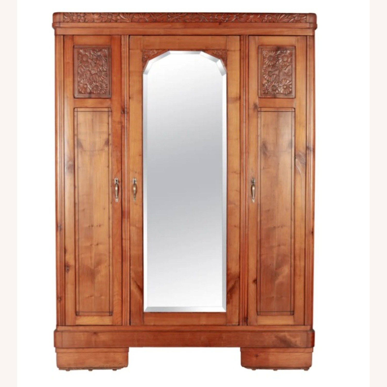 French ArtDeco Armoire & Matching Marble-Top Table - image-2