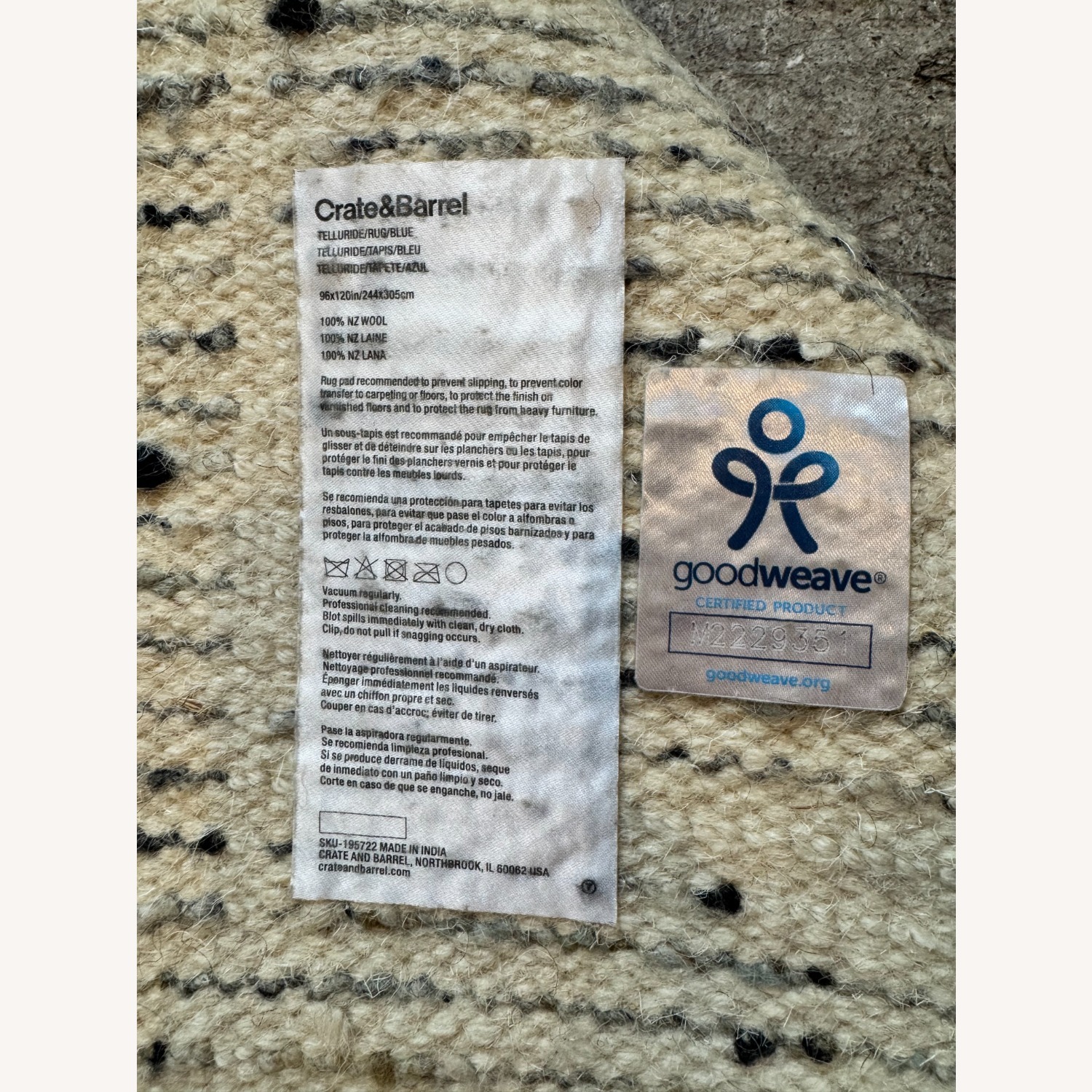 Crate & Barrel Telluride Wool Rug 8 x 10 - image-6