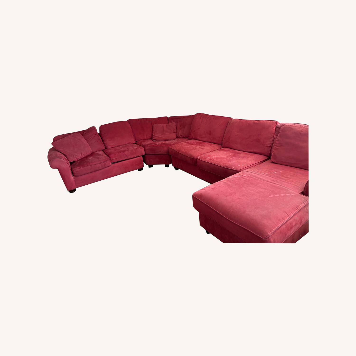 Jordan's Furniture Sunbrella Fabric Red Sectional - image-0