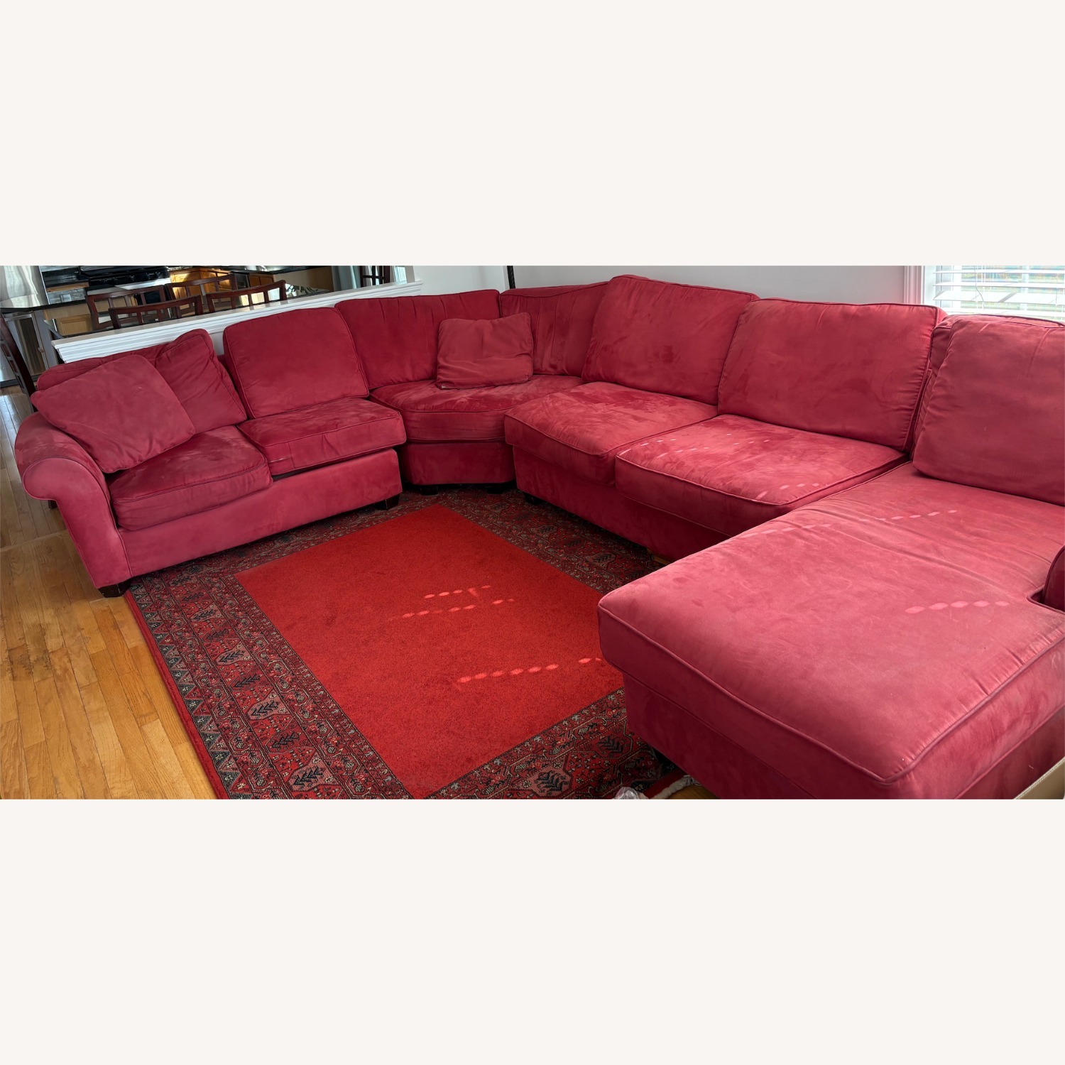 Jordan's Furniture Sunbrella Fabric Red Sectional - image-1