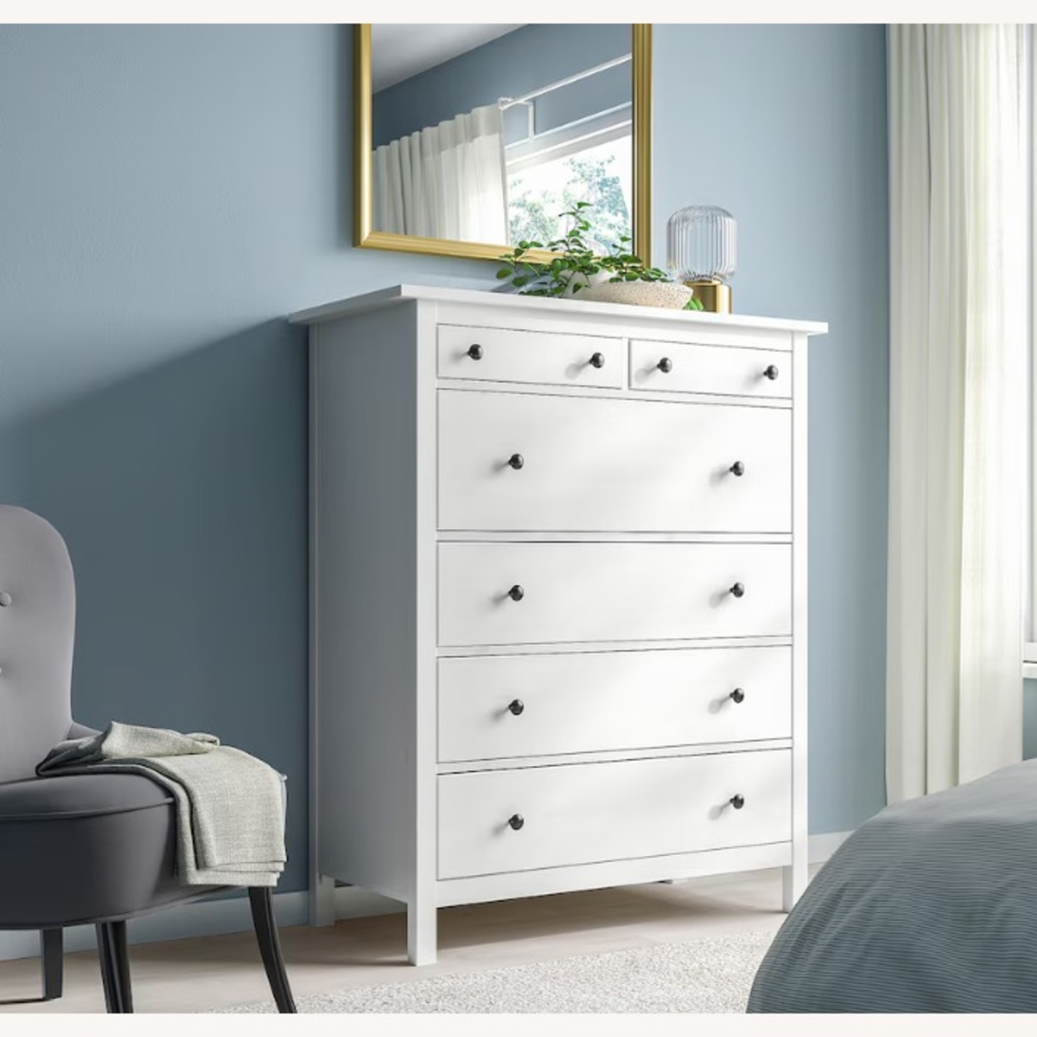 IKEA White Hemnes 6-drawer Tall Dresser - image-1