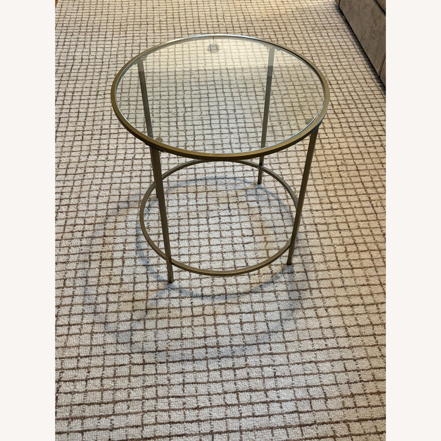 Gold and Glass Side Table - image-1