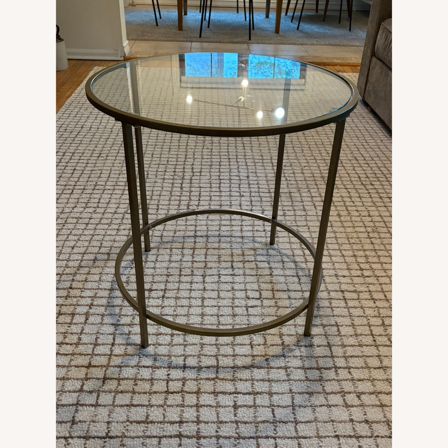 Gold and Glass Side Table - image-2