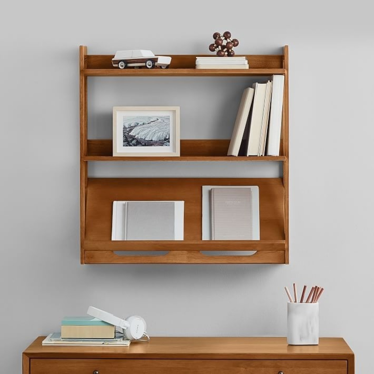 West Elm Mid Century Wall Shelf, Acorn, WE Kids - image-3