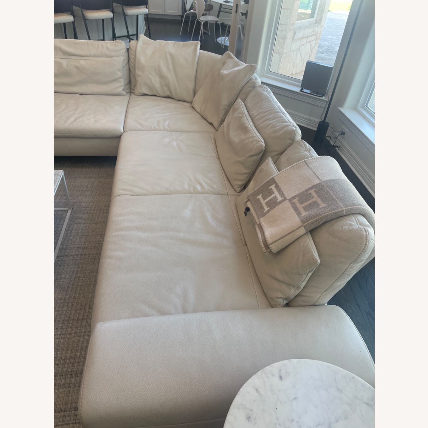 Beige Leather Sectional Sofa - image-4