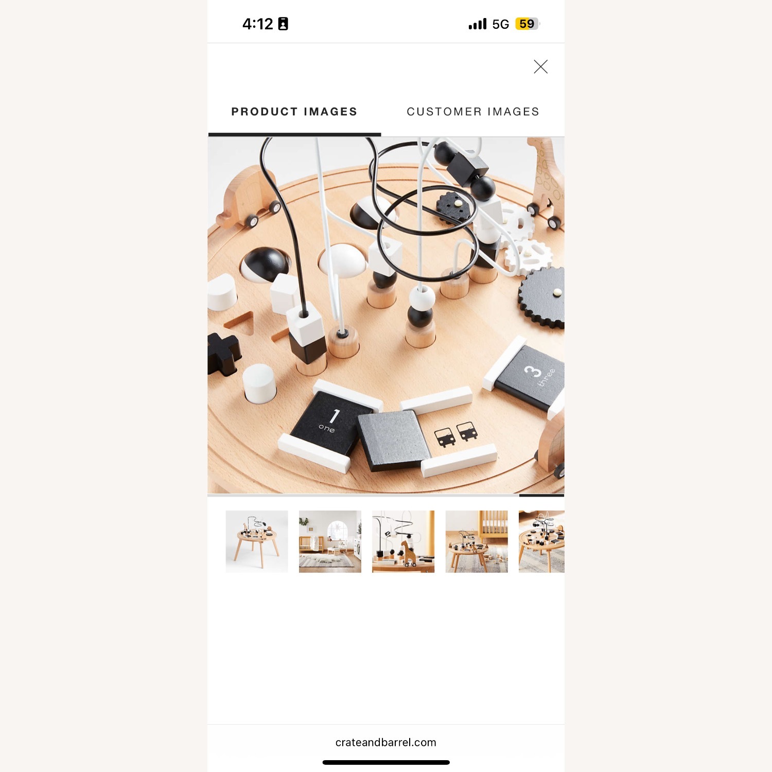 Crate & Barrel Kids Baby Wooden Activity Table - image-6