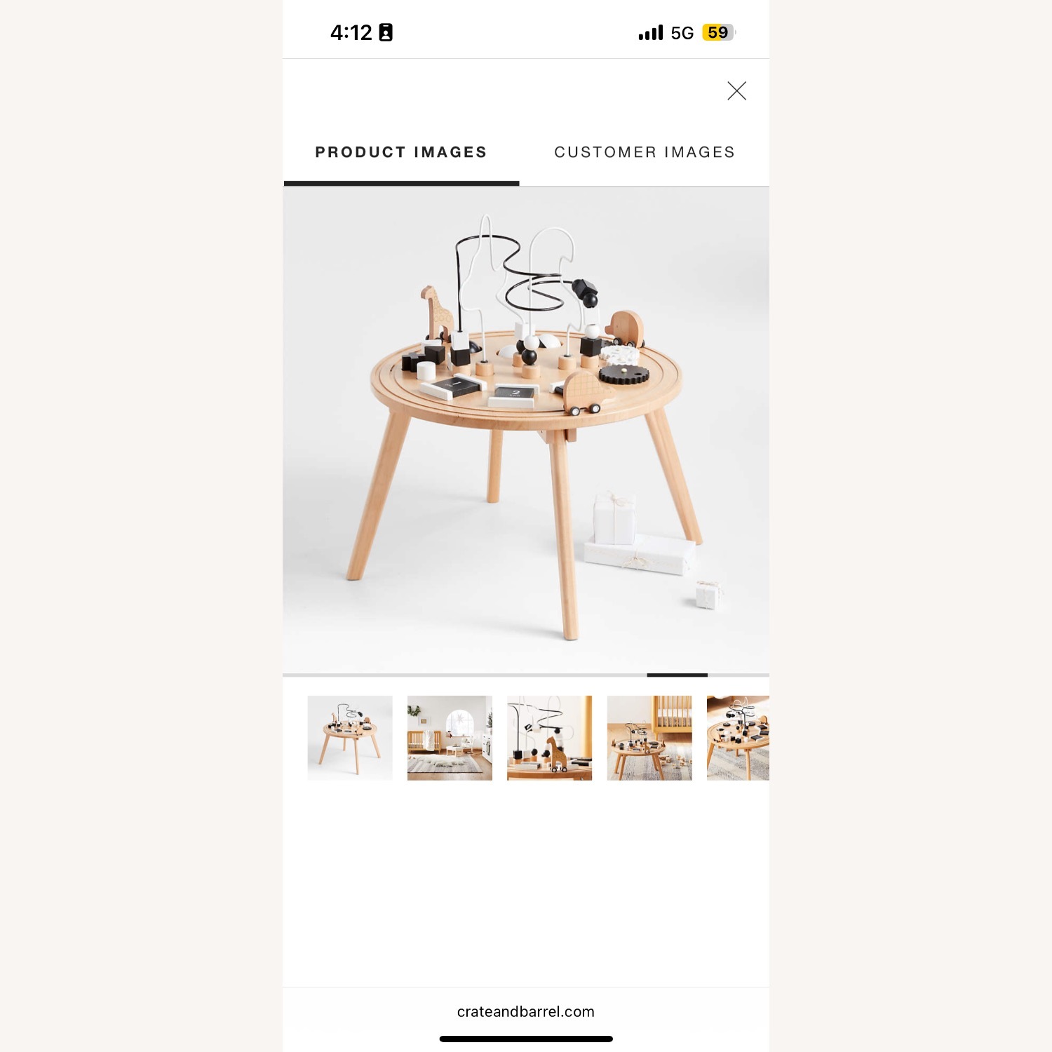 Crate & Barrel Kids Baby Wooden Activity Table - image-5