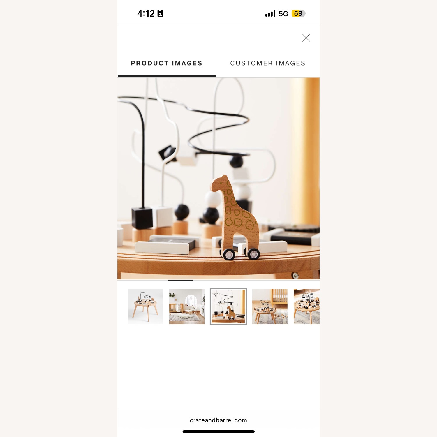 Crate & Barrel Kids Baby Wooden Activity Table - image-2