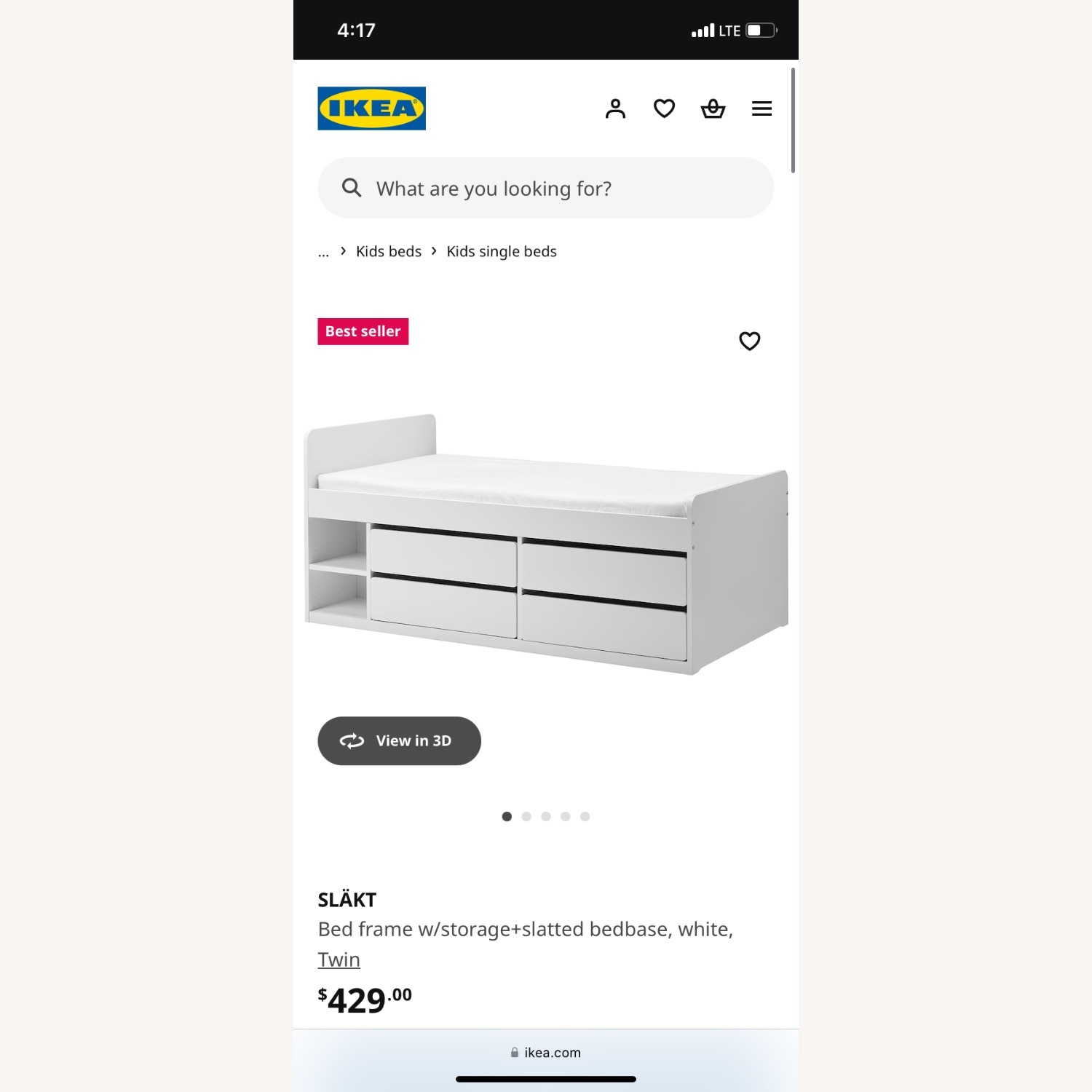 IKEA SLÄKT Twin Bed with Storage - image-1