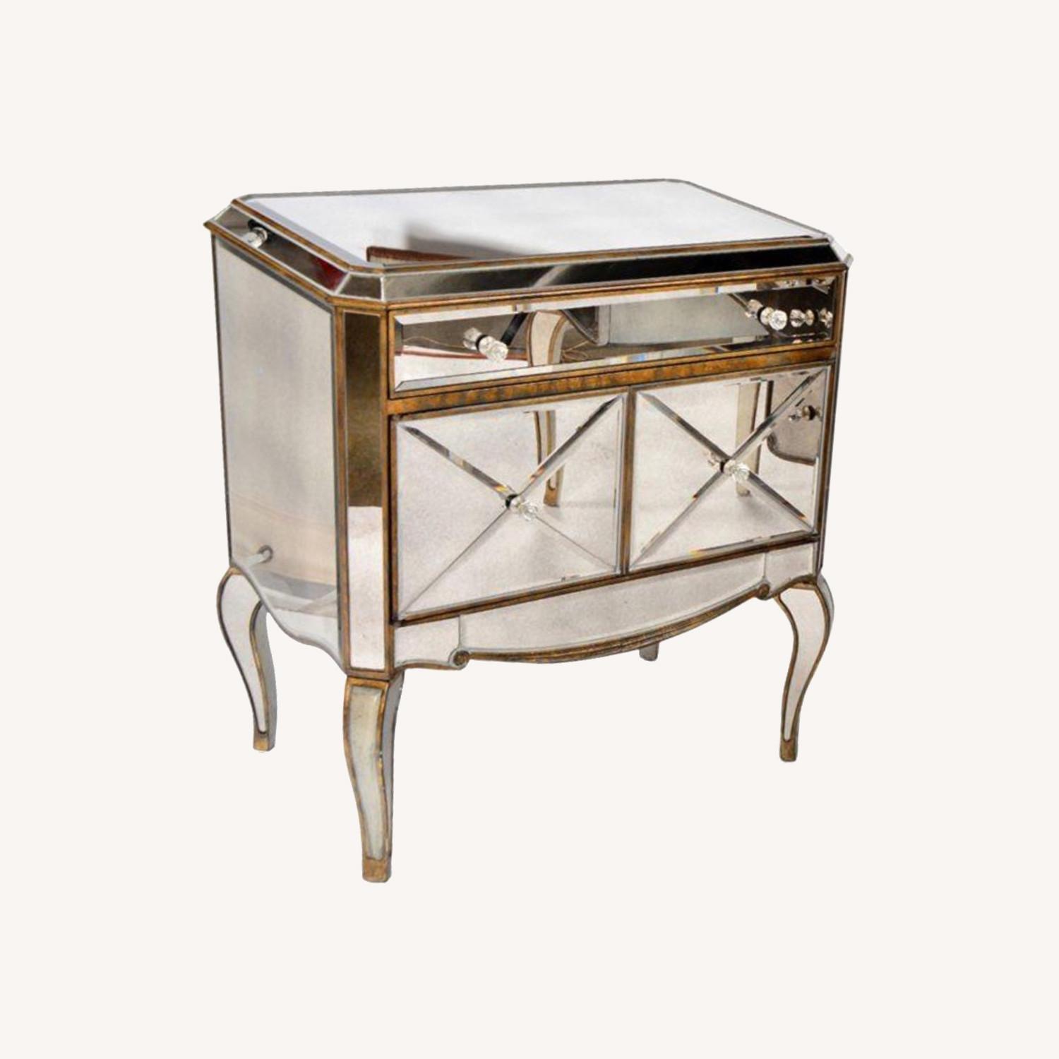 Horchow Mirrored Side Table - image-0