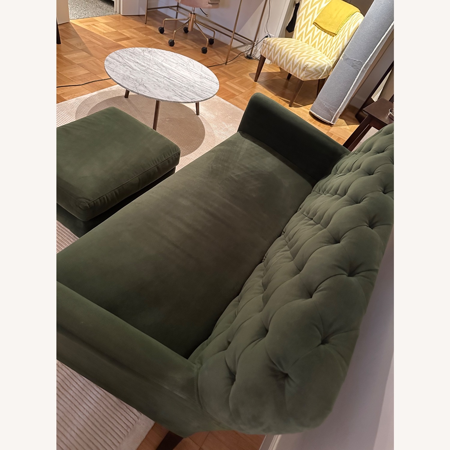 West Elm Elton Setee Hunter Green - image-4