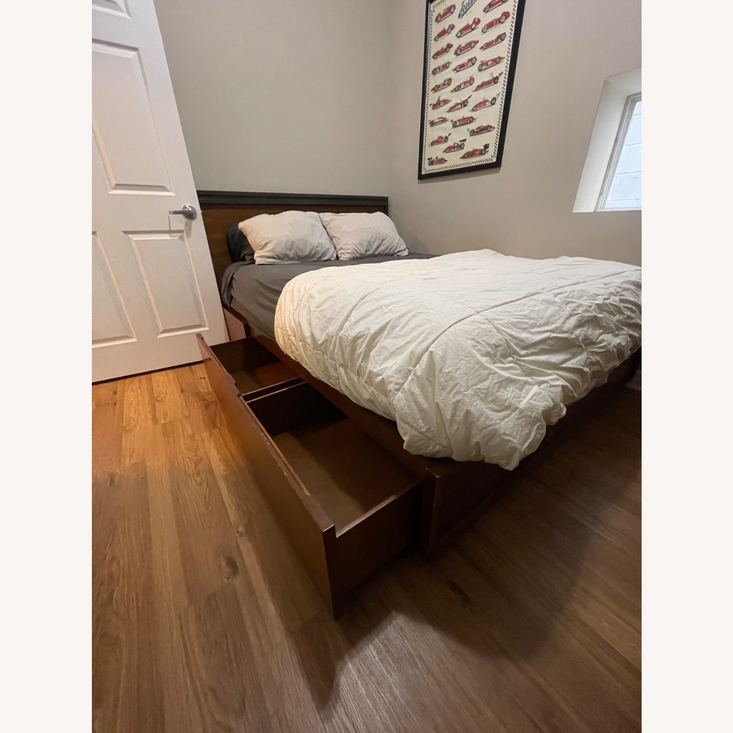 Crate & Barrel Blair Queen Bed Frame with Drawers - image-1