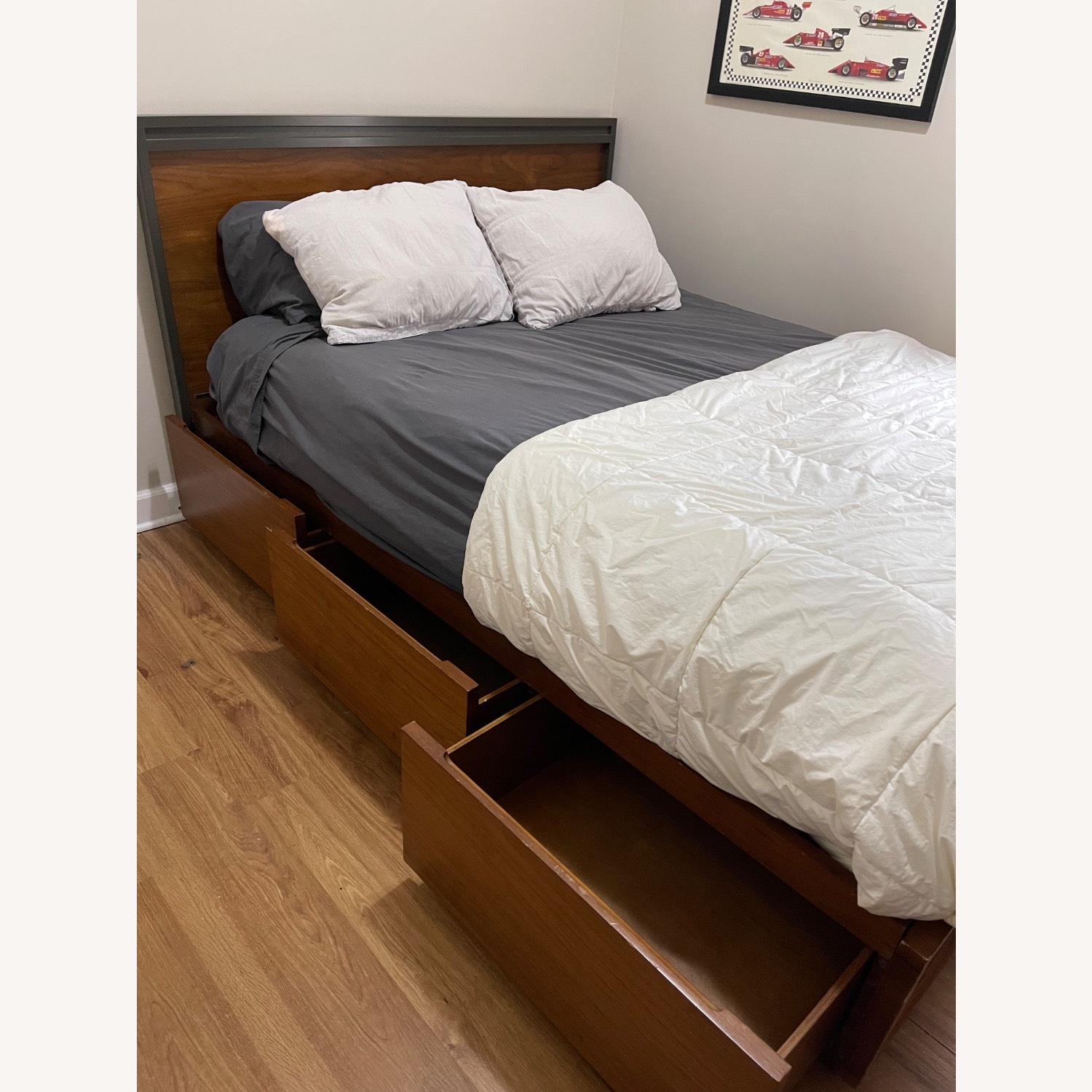 Crate & Barrel Blair Queen Bed Frame with Drawers - image-2