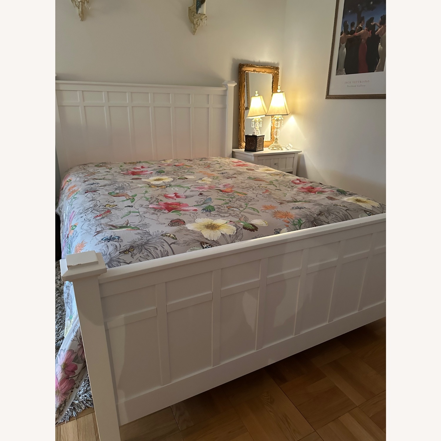 Crate and Barrel White Queen Bed  - image-1