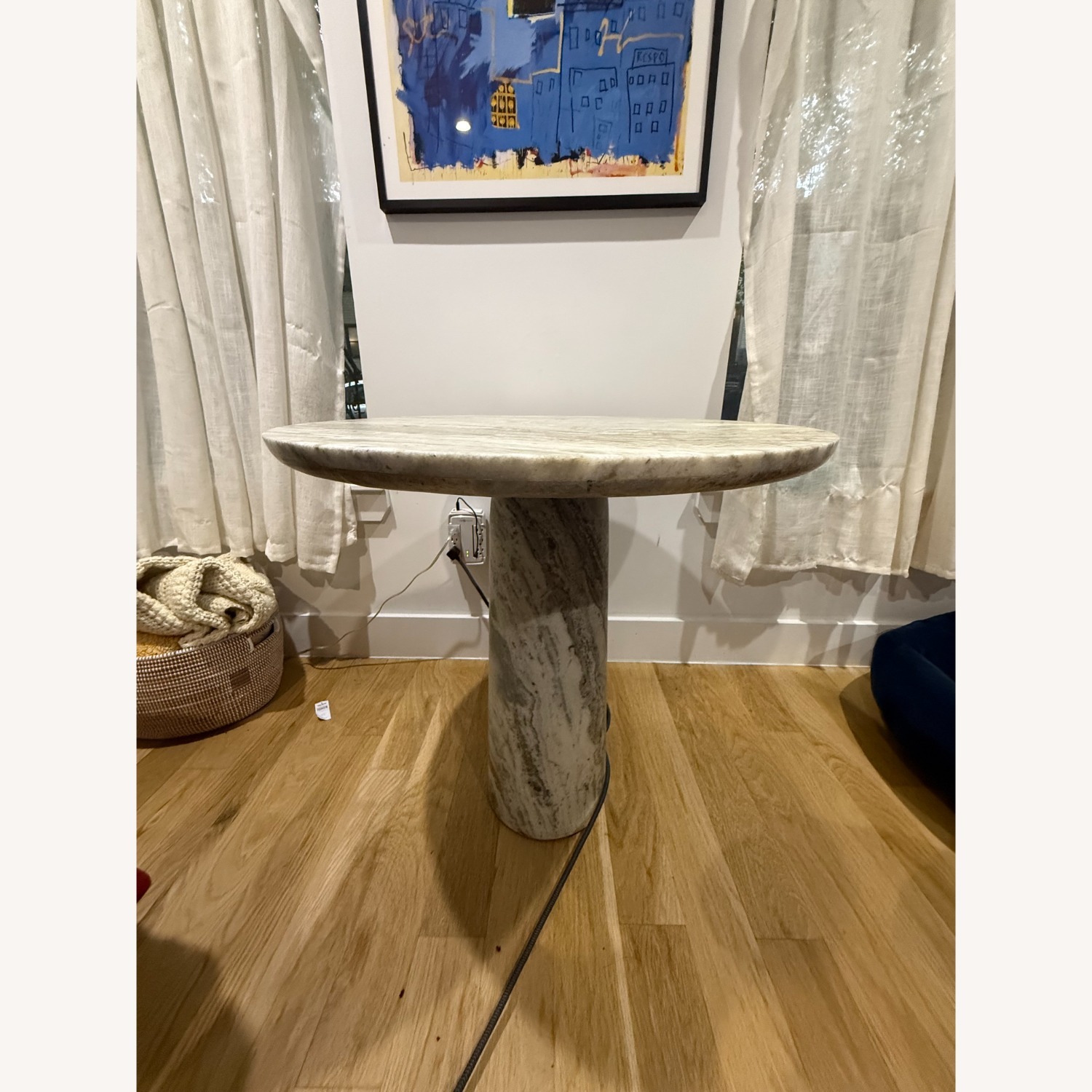 CB2 Babylon 30" Torrento Grey Marble Bistro Table  - image-3