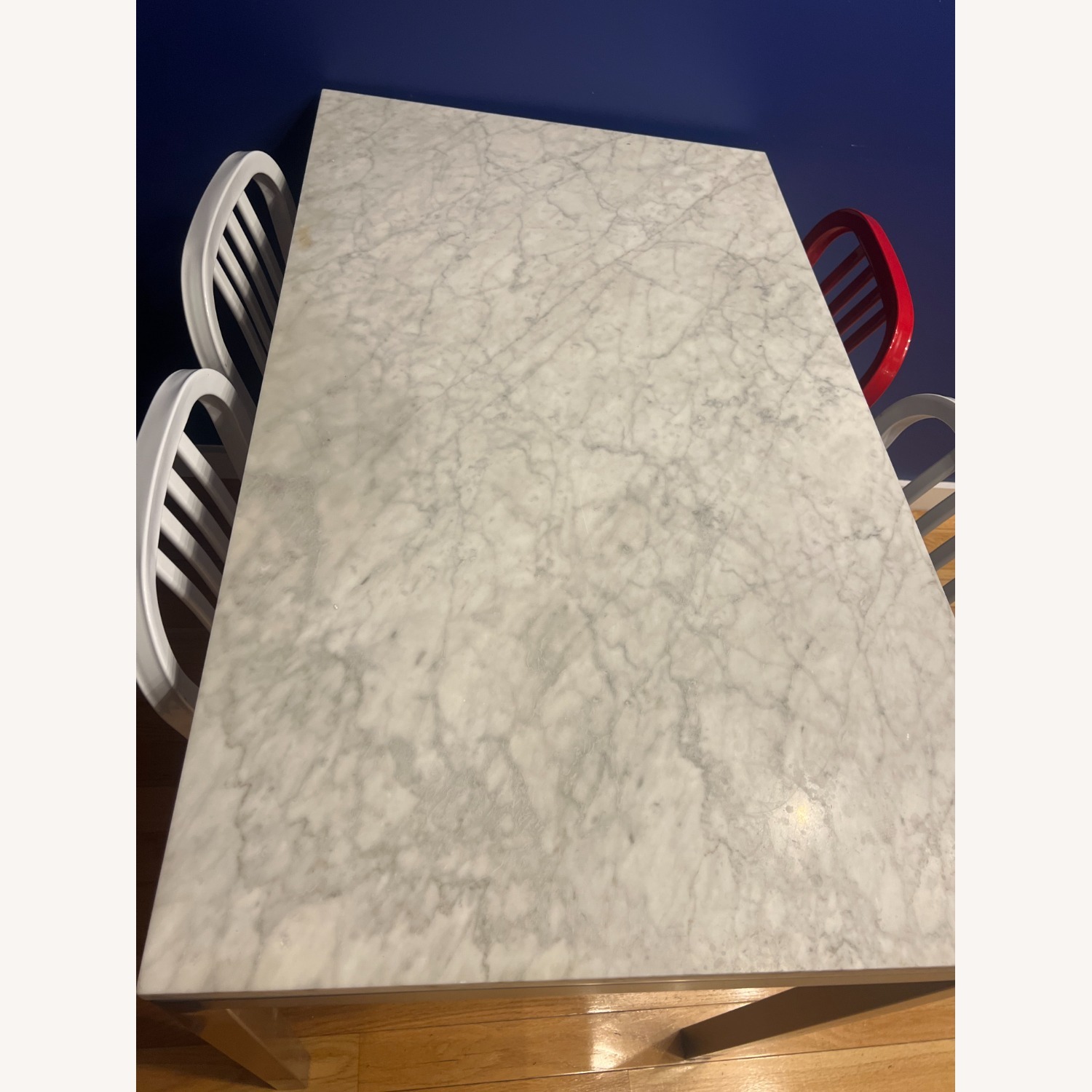 Crate & Barrel Parsons Marble Dining Table Counter - image-2