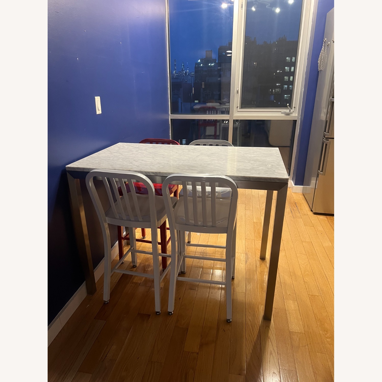 Crate & Barrel Parsons Marble Dining Table Counter - image-3