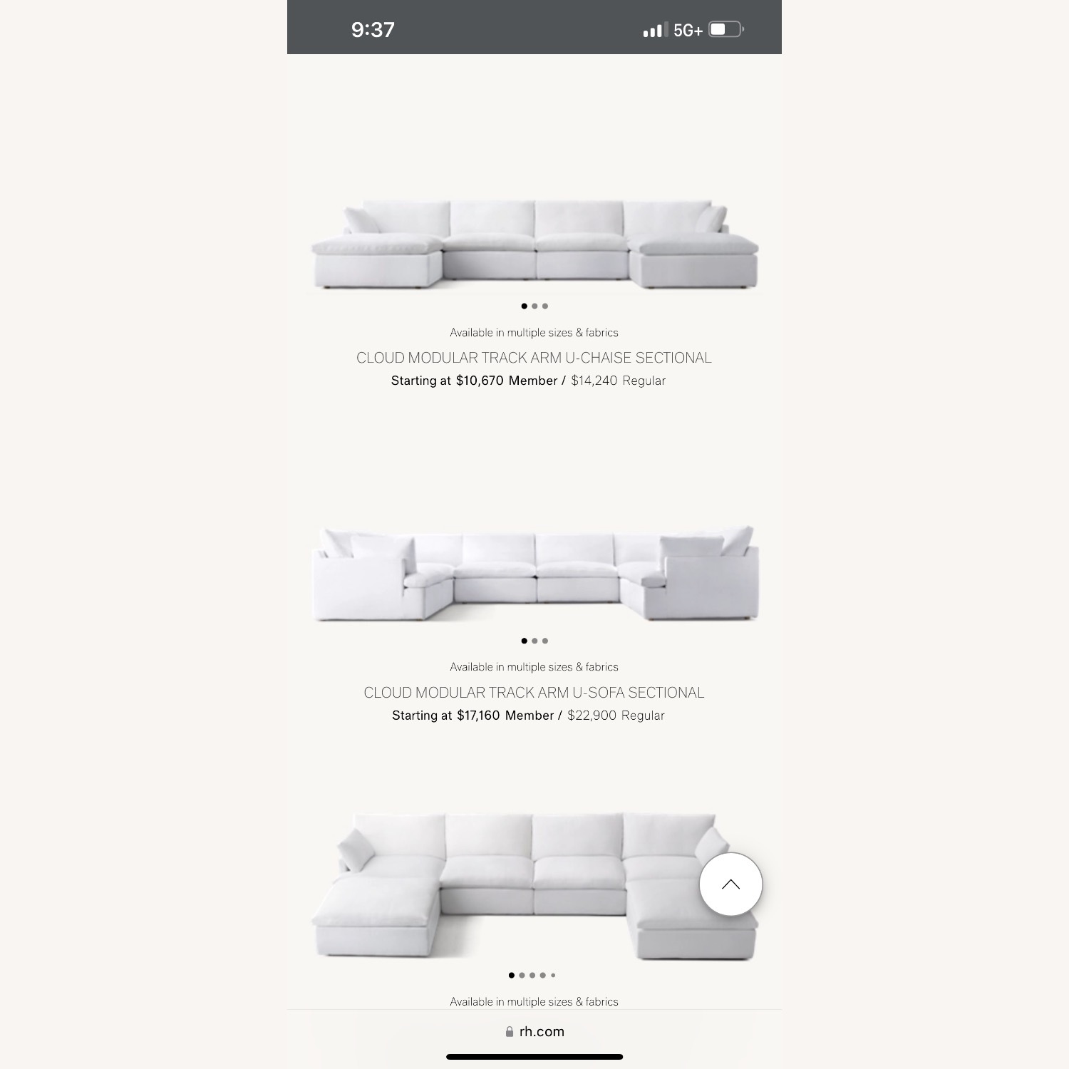 Restoration Hardware Cloud Couch & Ittoman - image-11