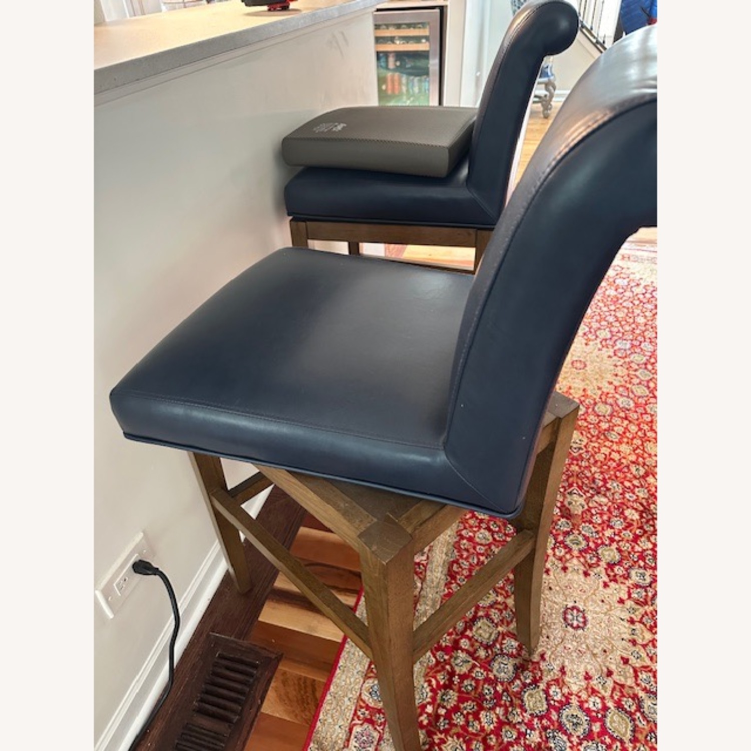 Frontgate Swivel Leather Bar Stools - image-2