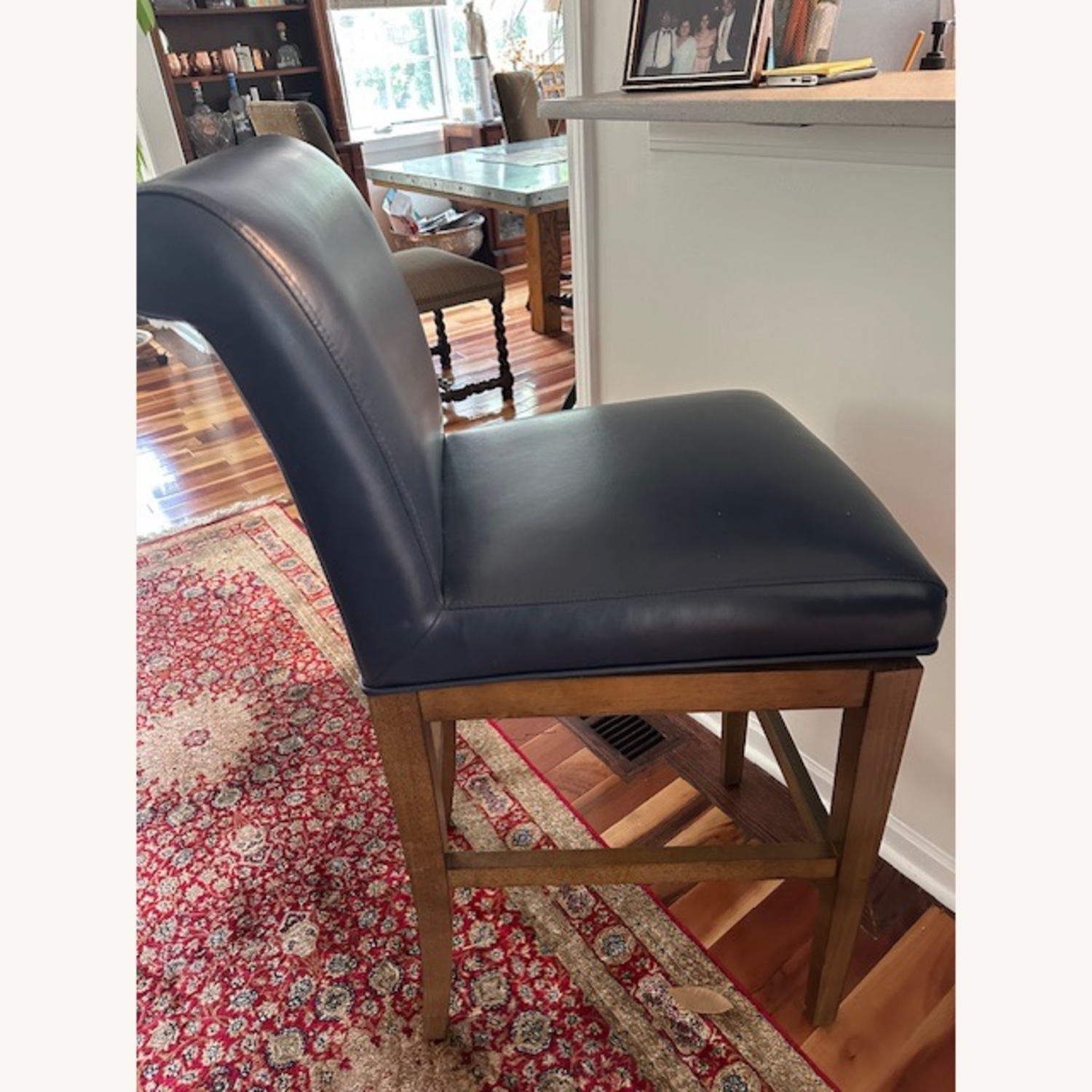 Frontgate Swivel Leather Bar Stools - image-3