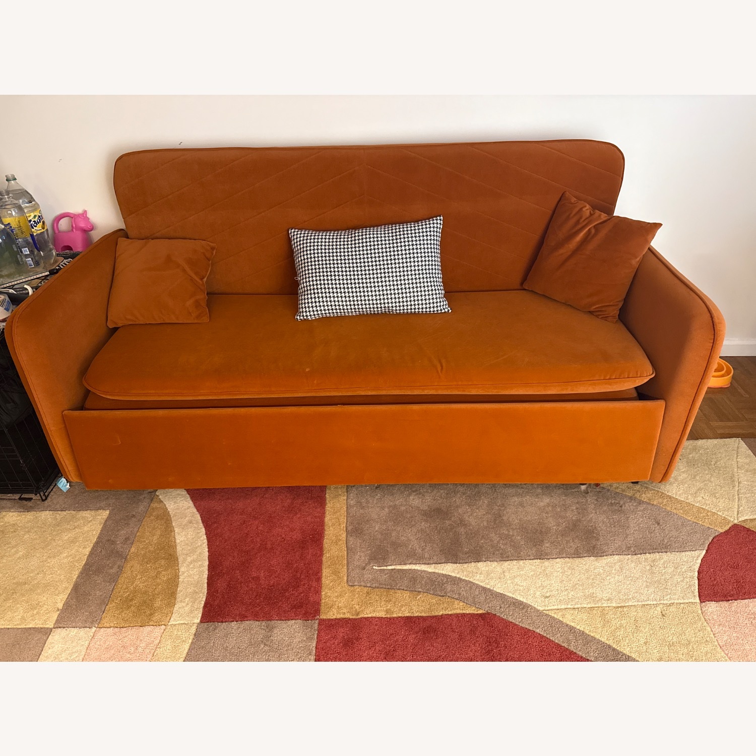 Retro Velvet Sleeper Sofa - image-1