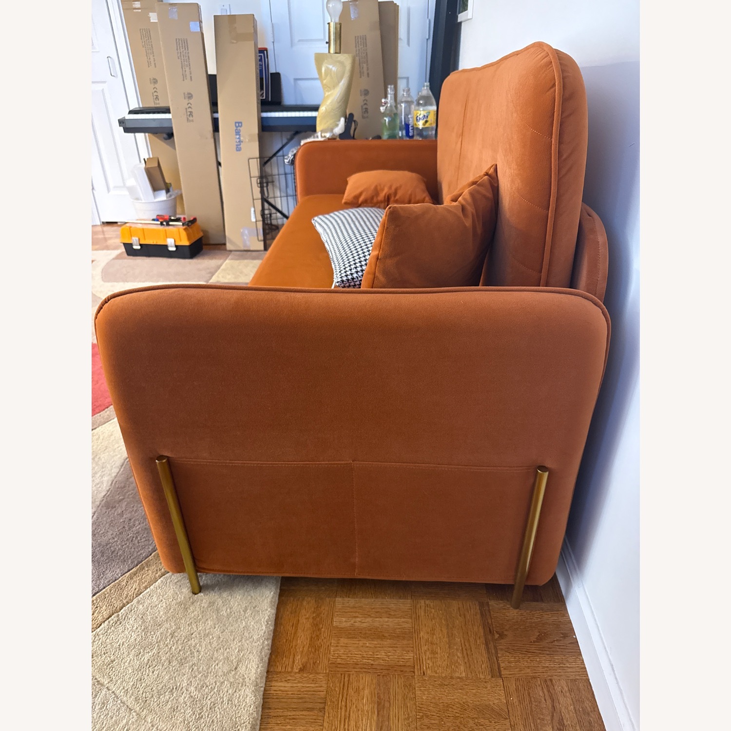 Retro Velvet Sleeper Sofa - image-3