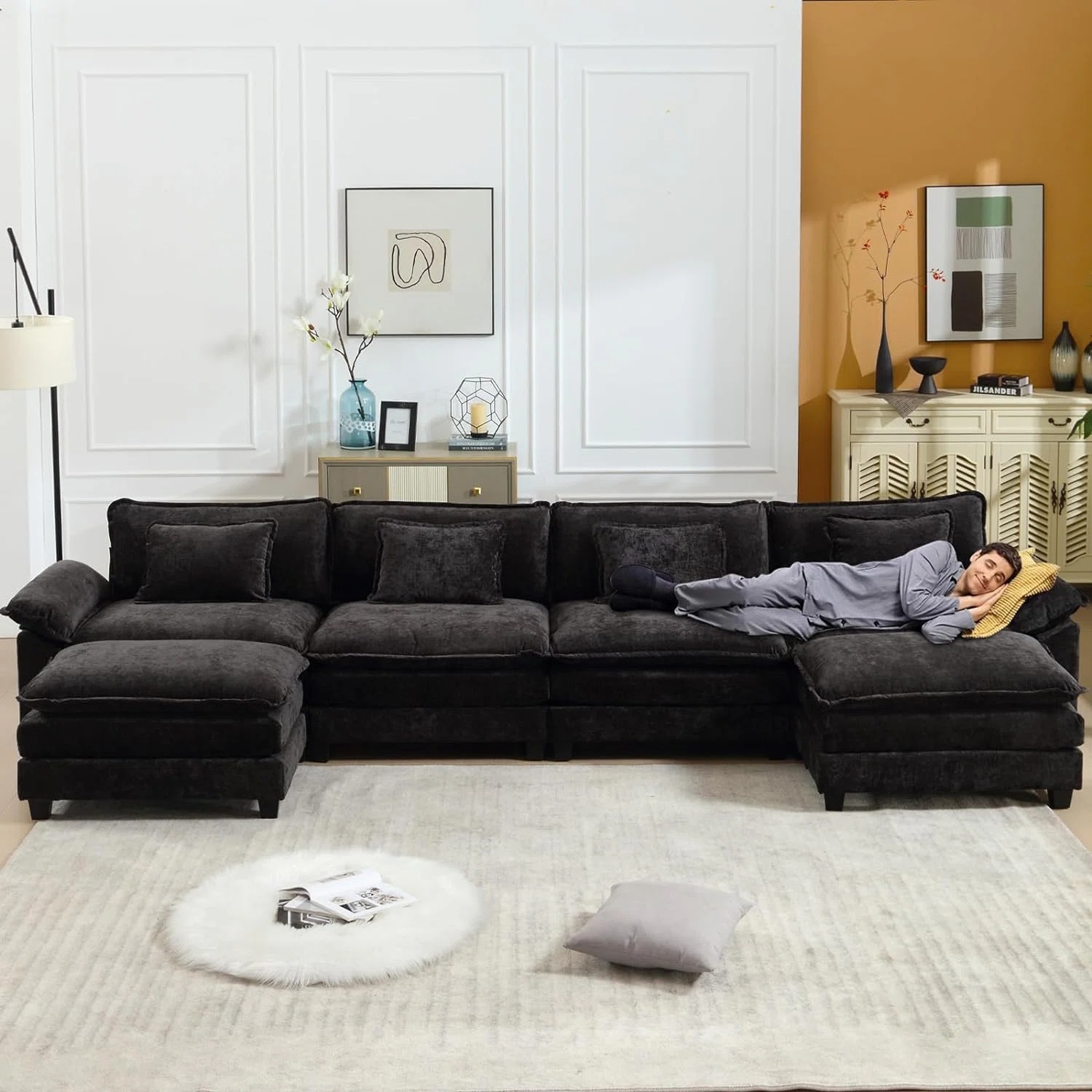 Wayfair Latitude Run Sectional Couch With Double Chaise - image-4