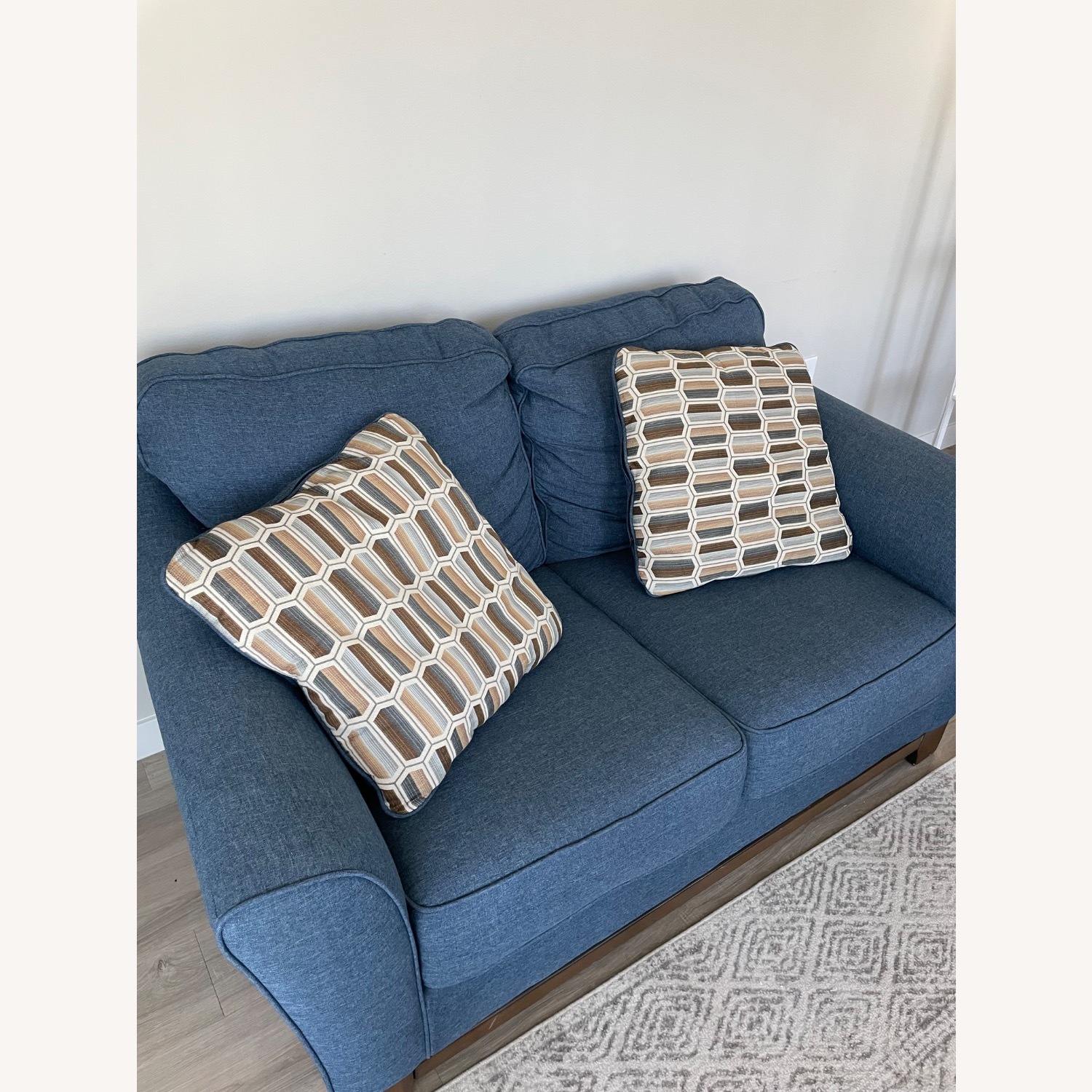 Ashley Janley Denim Loveseat - image-2