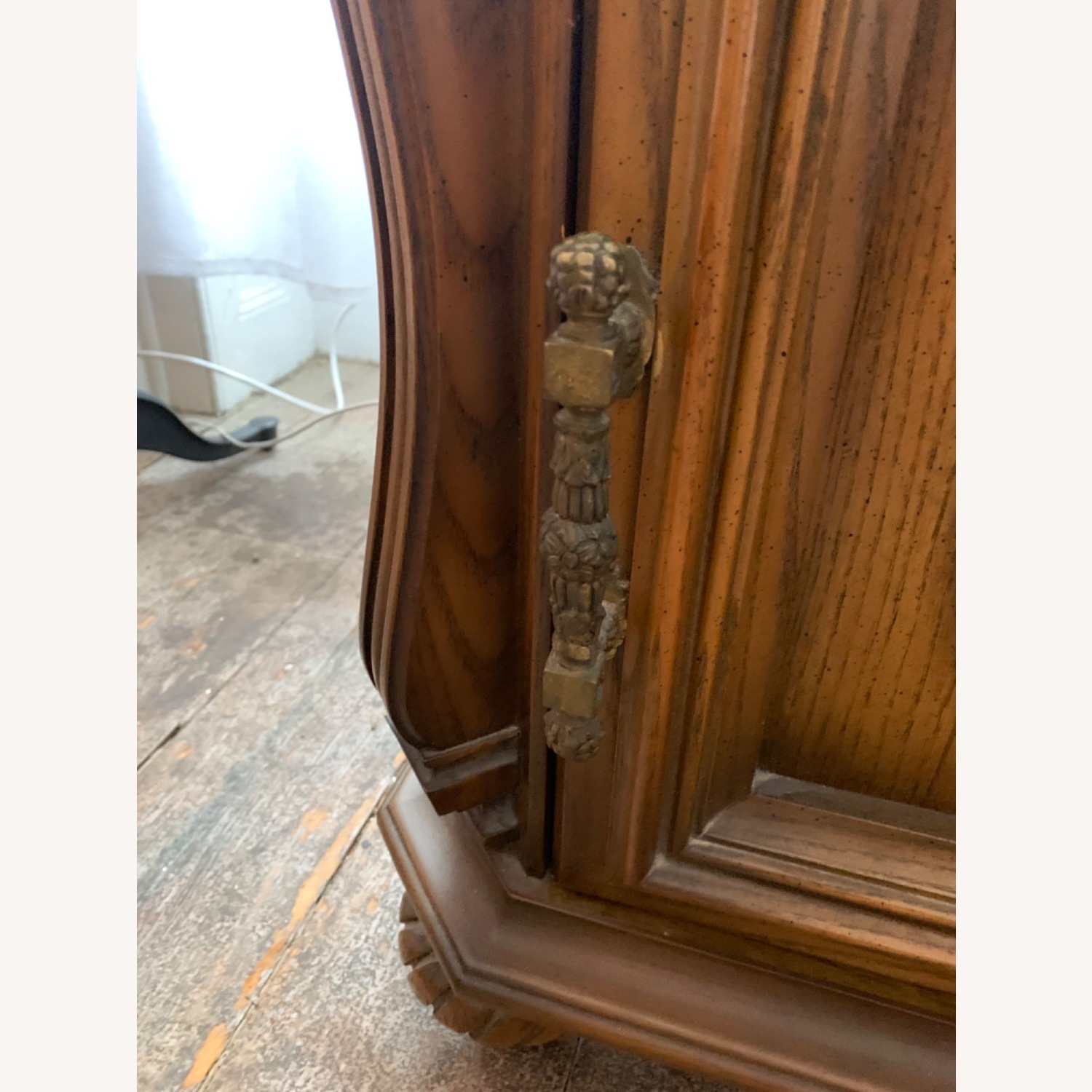 Set of Carved Solid Wood Nightstands - image-3