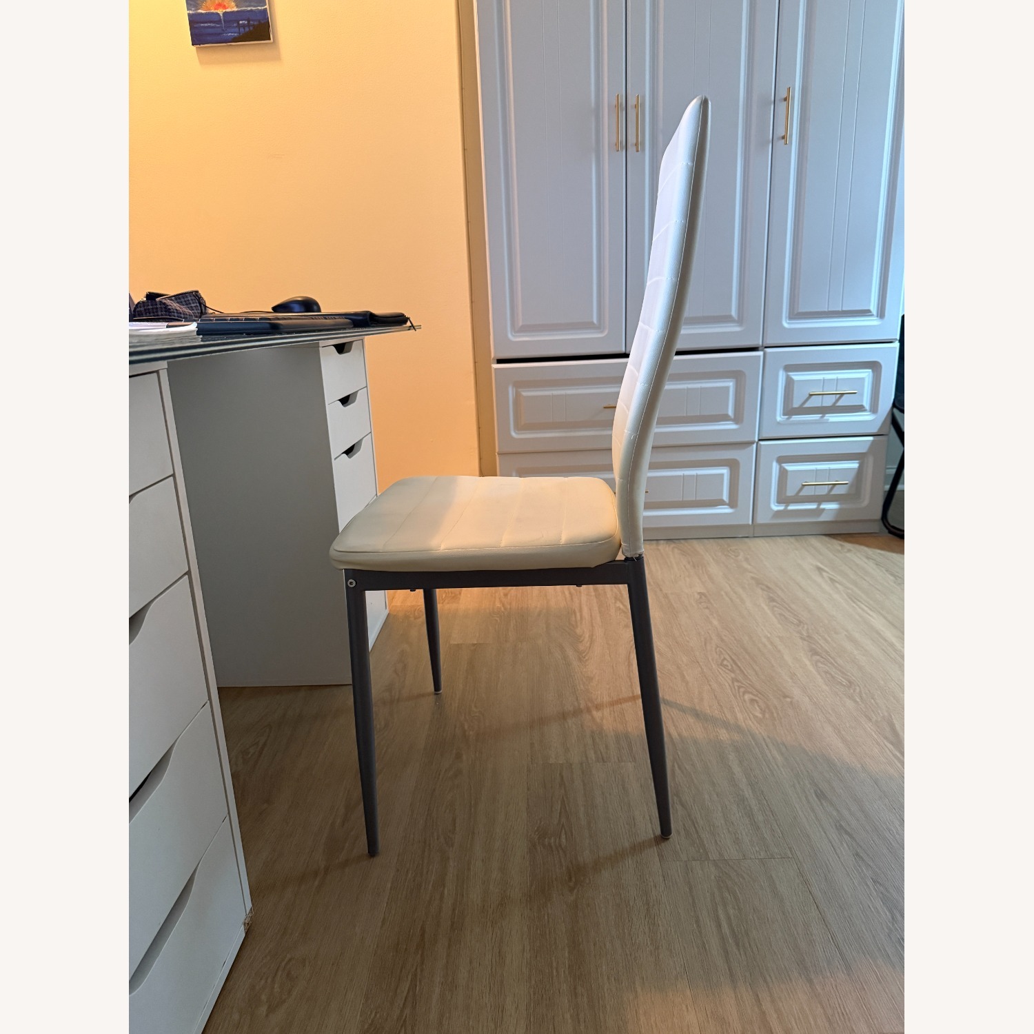 4 Dining White Chairs - image-2