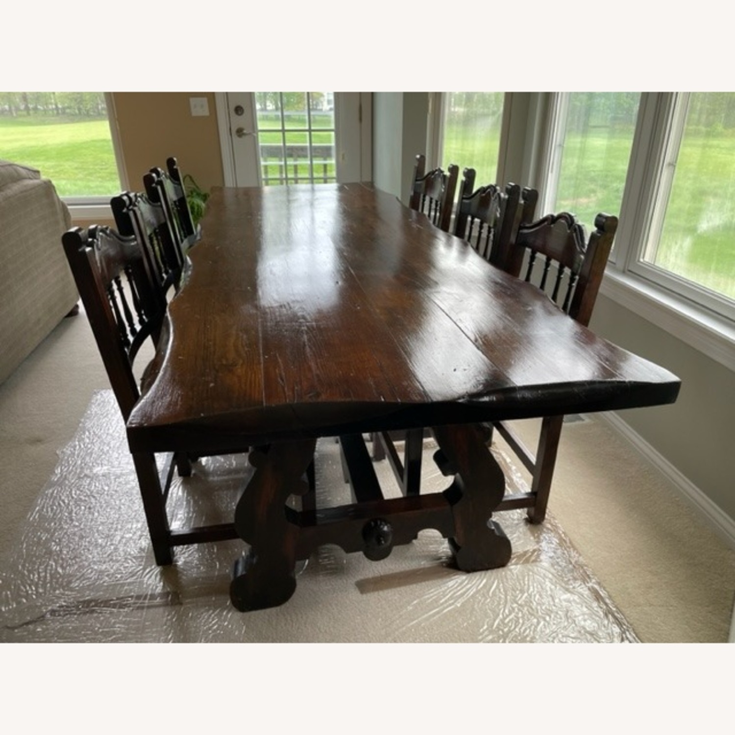 Refractory Dining Table Nine Matching Chairs - image-1
