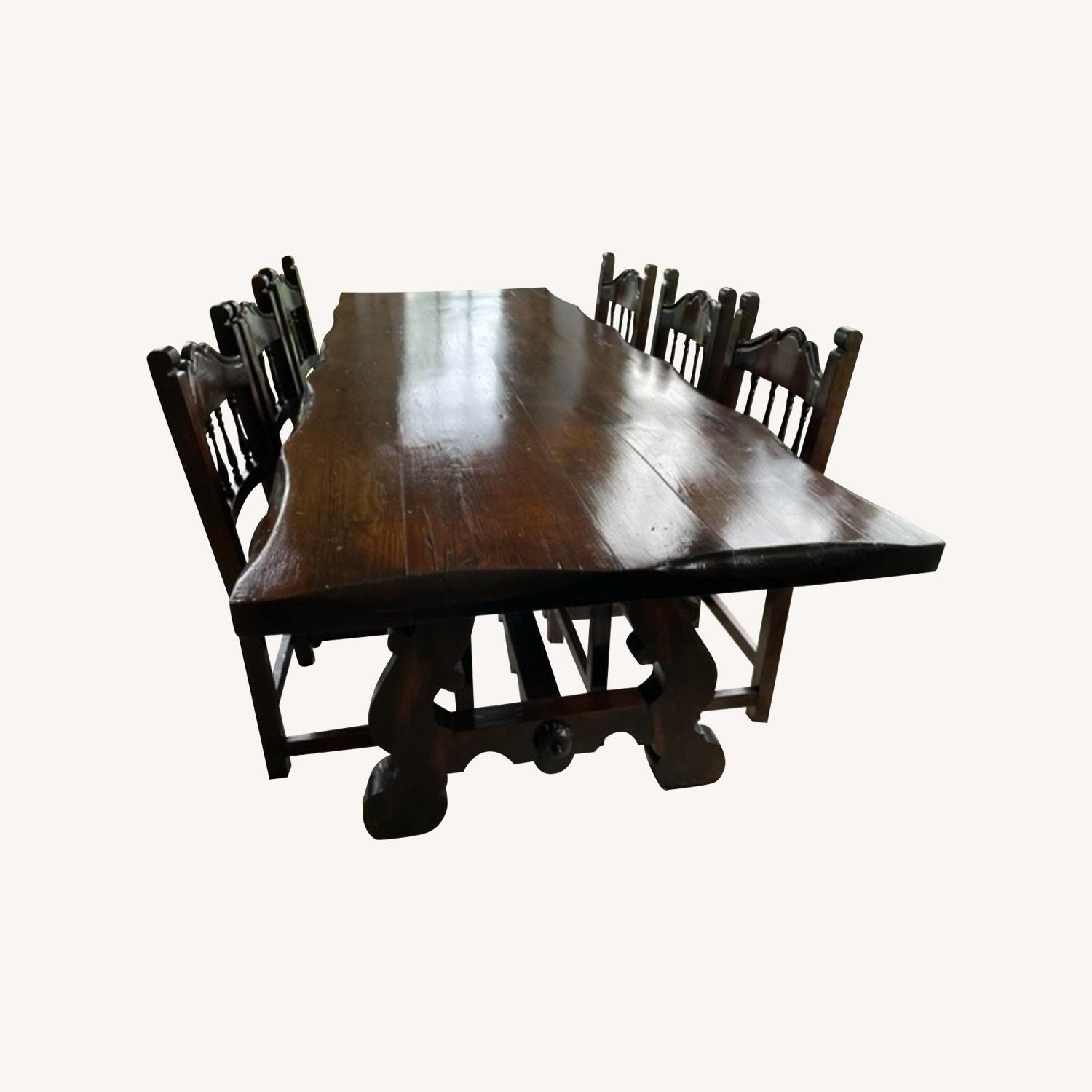 Refractory Dining Table Nine Matching Chairs - image-0