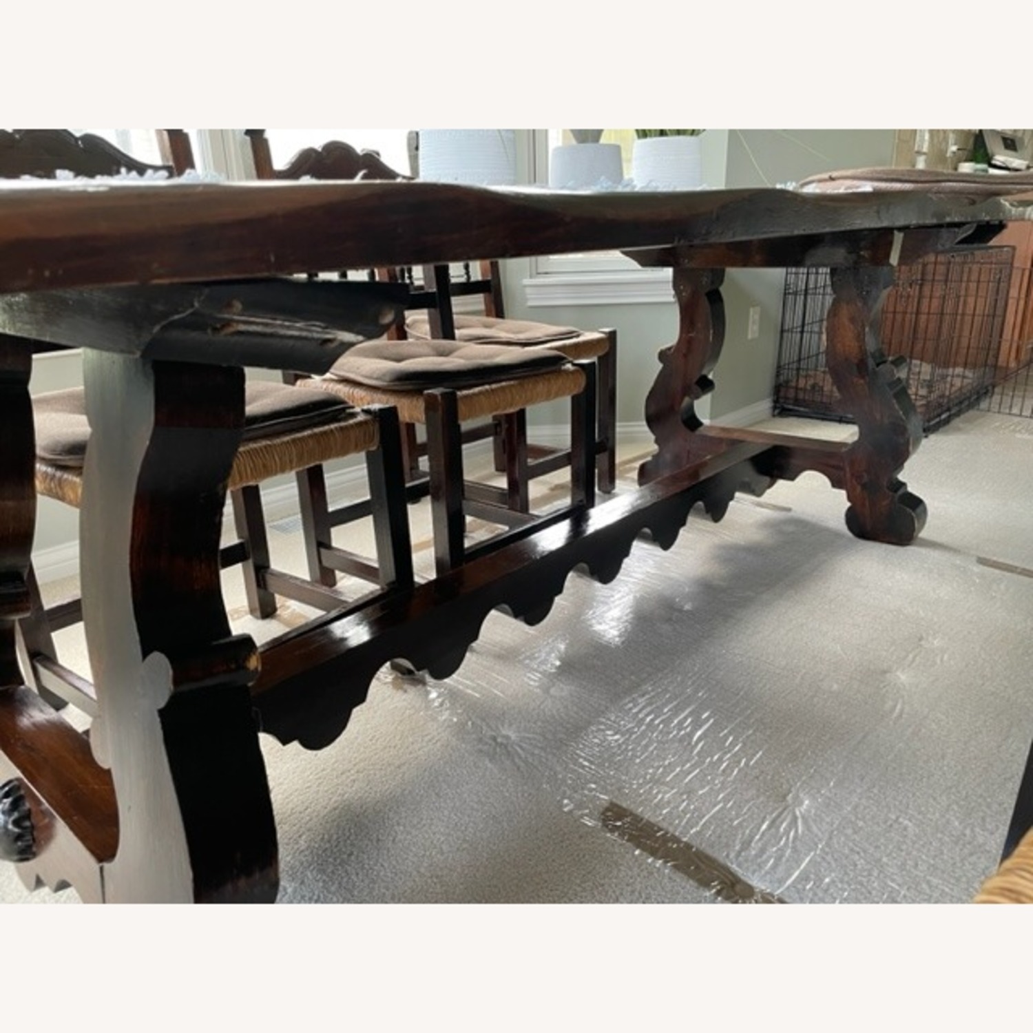 Refractory Dining Table Nine Matching Chairs - image-3