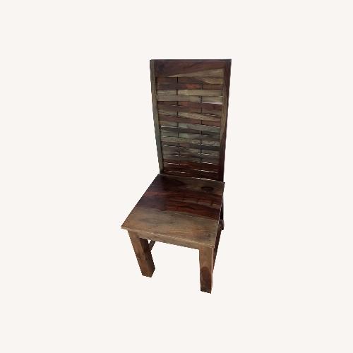 Used Pair of Indian Rosewood Woven Back Dining Chairs for sale on AptDeco