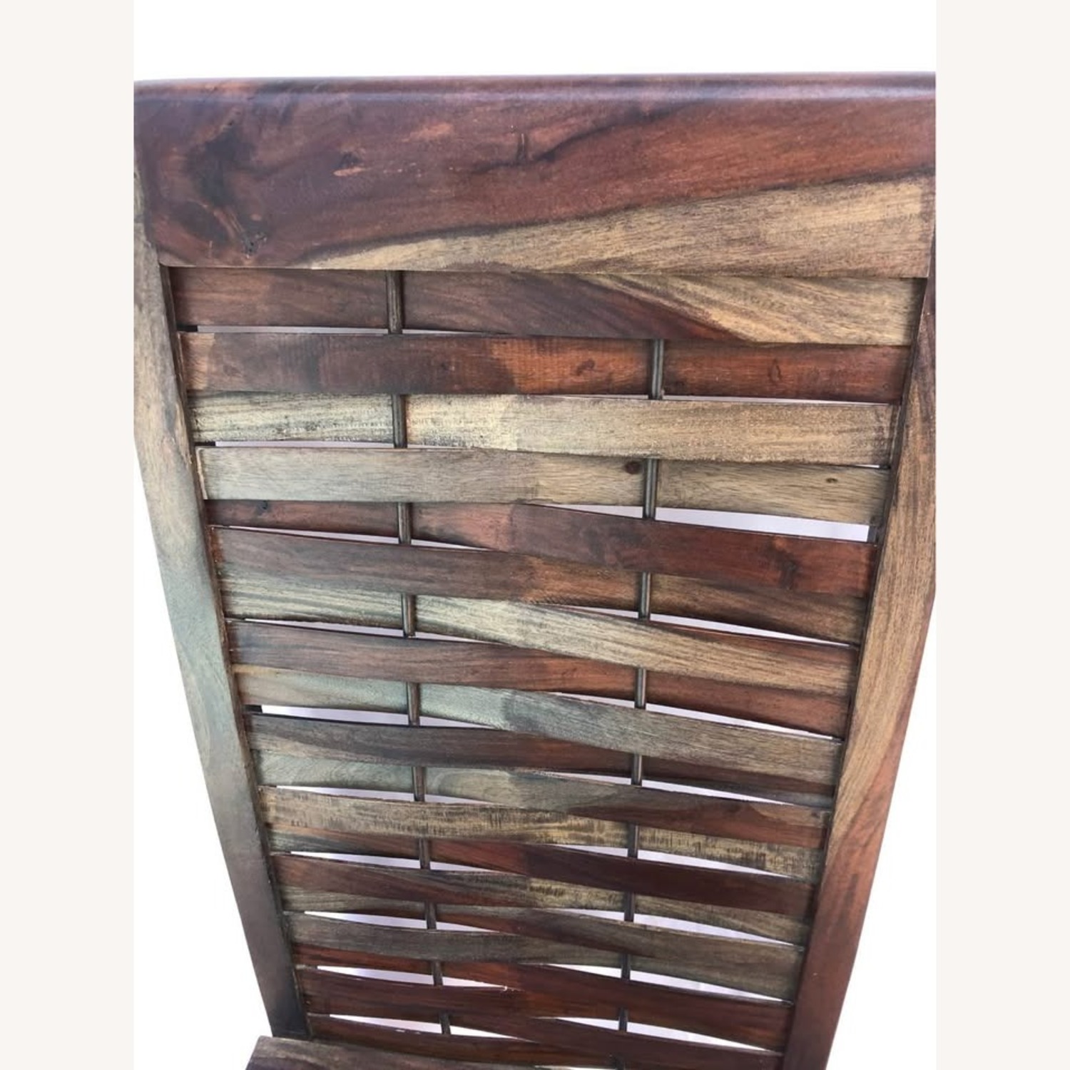 Pair of Indian Rosewood Woven Back Dining Chairs - image-8