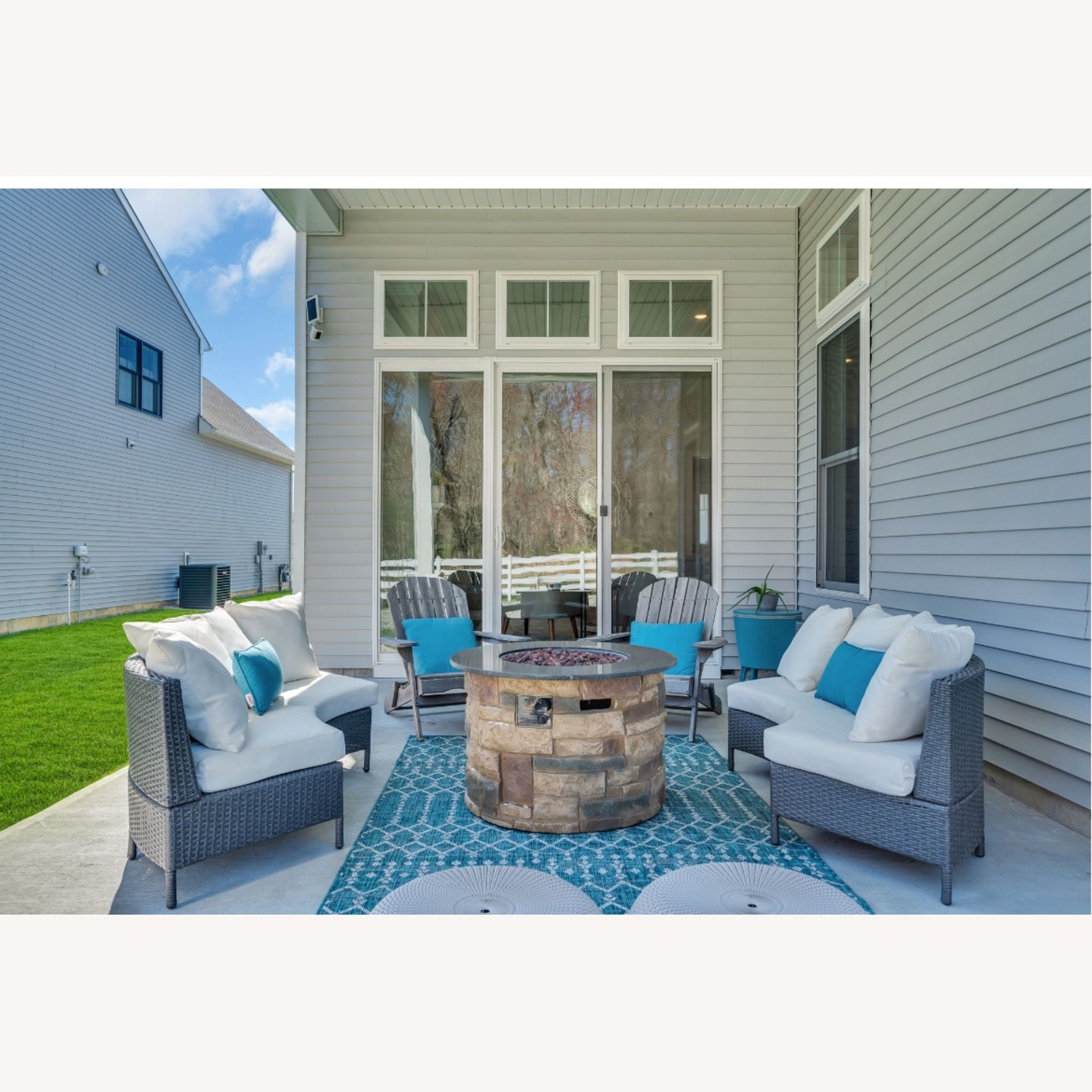 Round Outdoor Propane Firepit Table - image-2