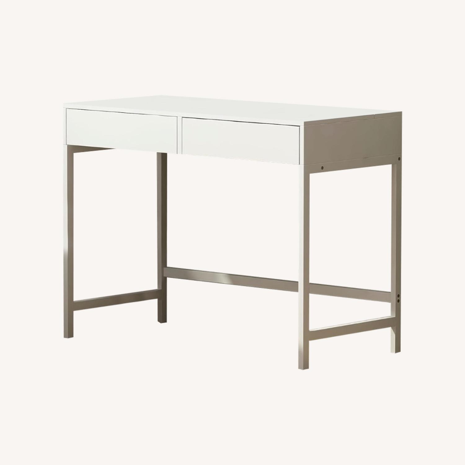 White Desk with Charging Port - image-0