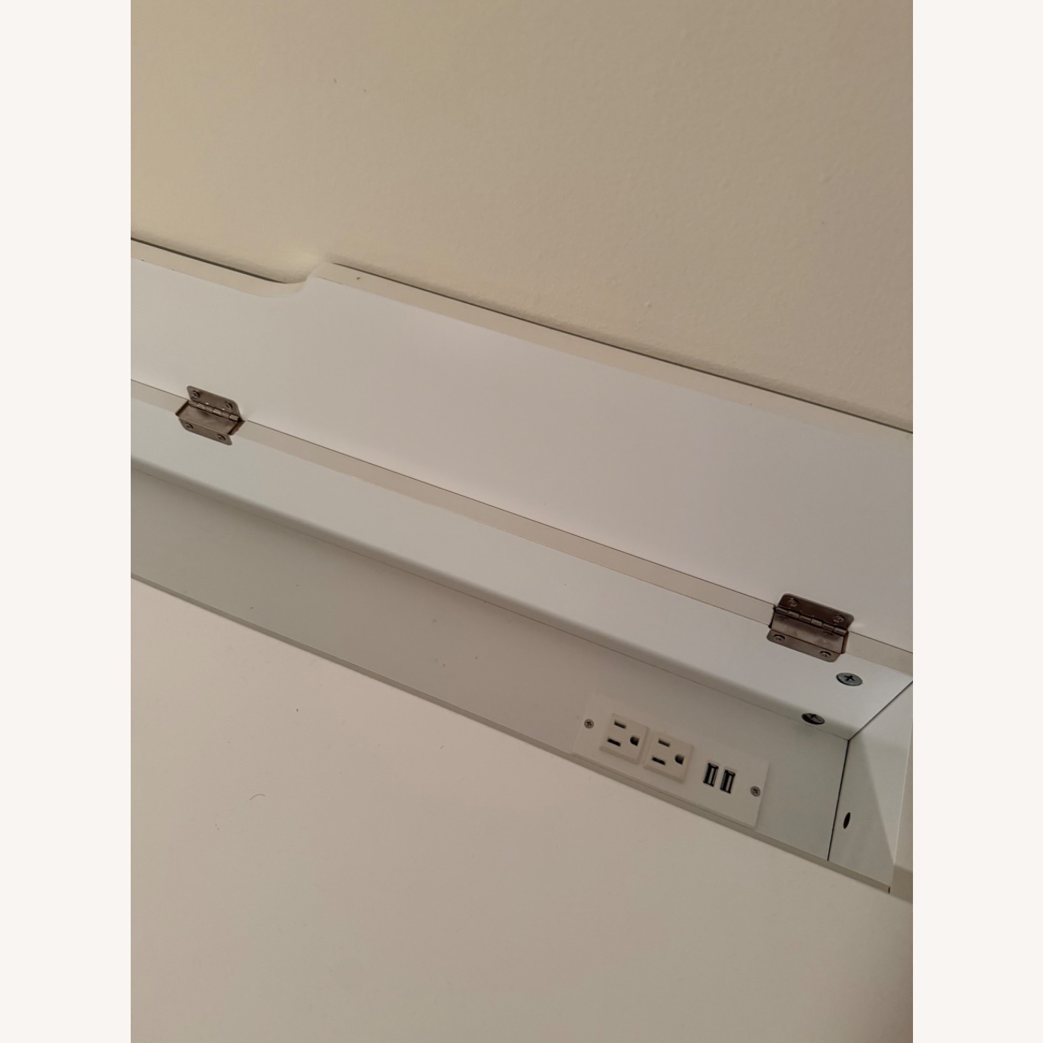 White Desk with Charging Port - image-2